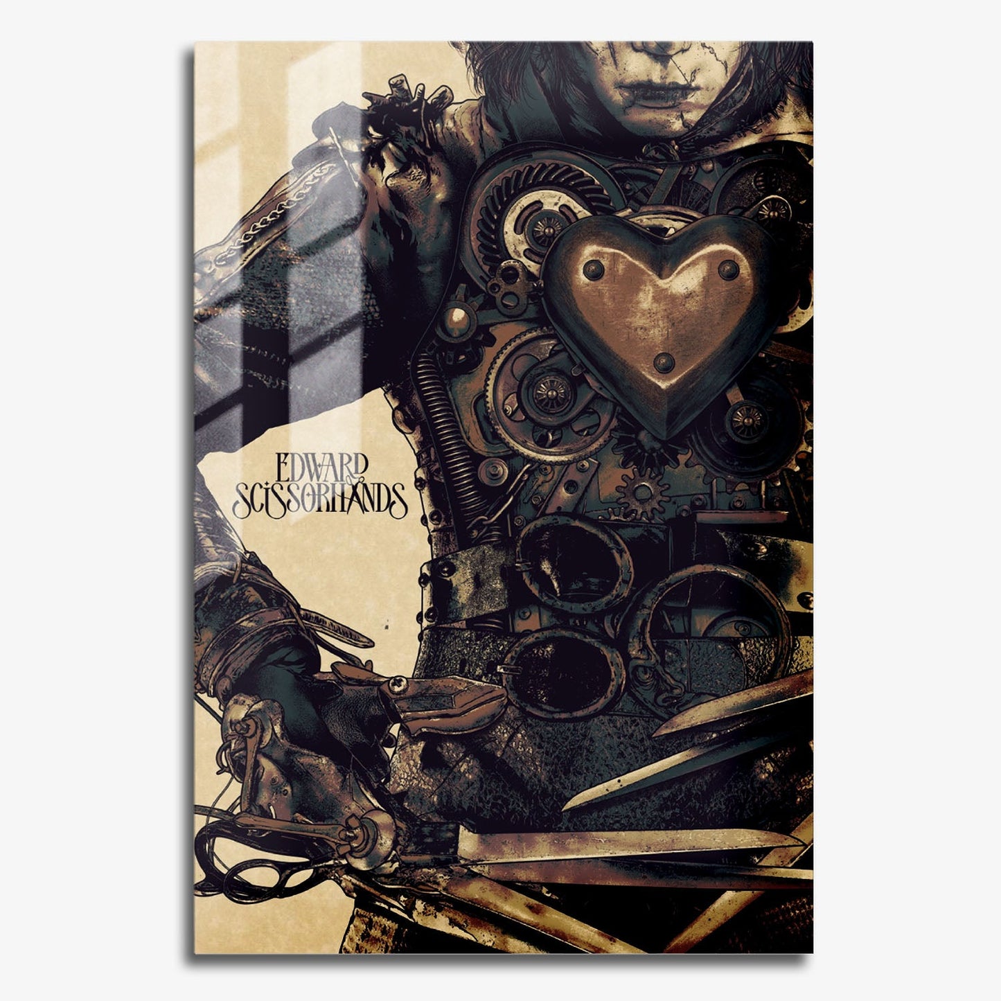 Flex Designs Metal Poster Edward Scissorhands Minimalist 11 x 17" Home Goods - Movie 1990 Movie Metal Poster