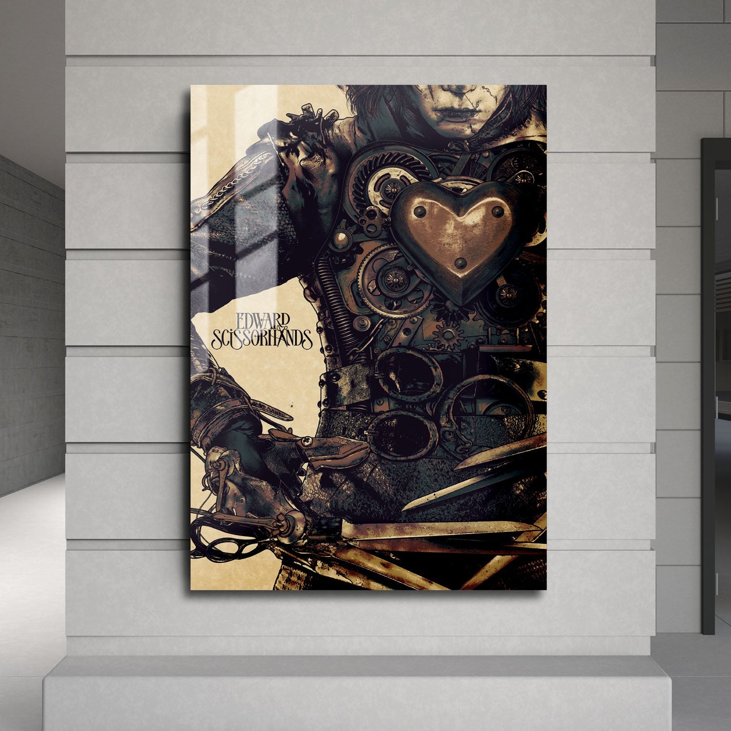 Flex Designs Metal Poster Edward Scissorhands Minimalist 24 x 36" Home Goods - Movie 1990 Movie Metal Poster