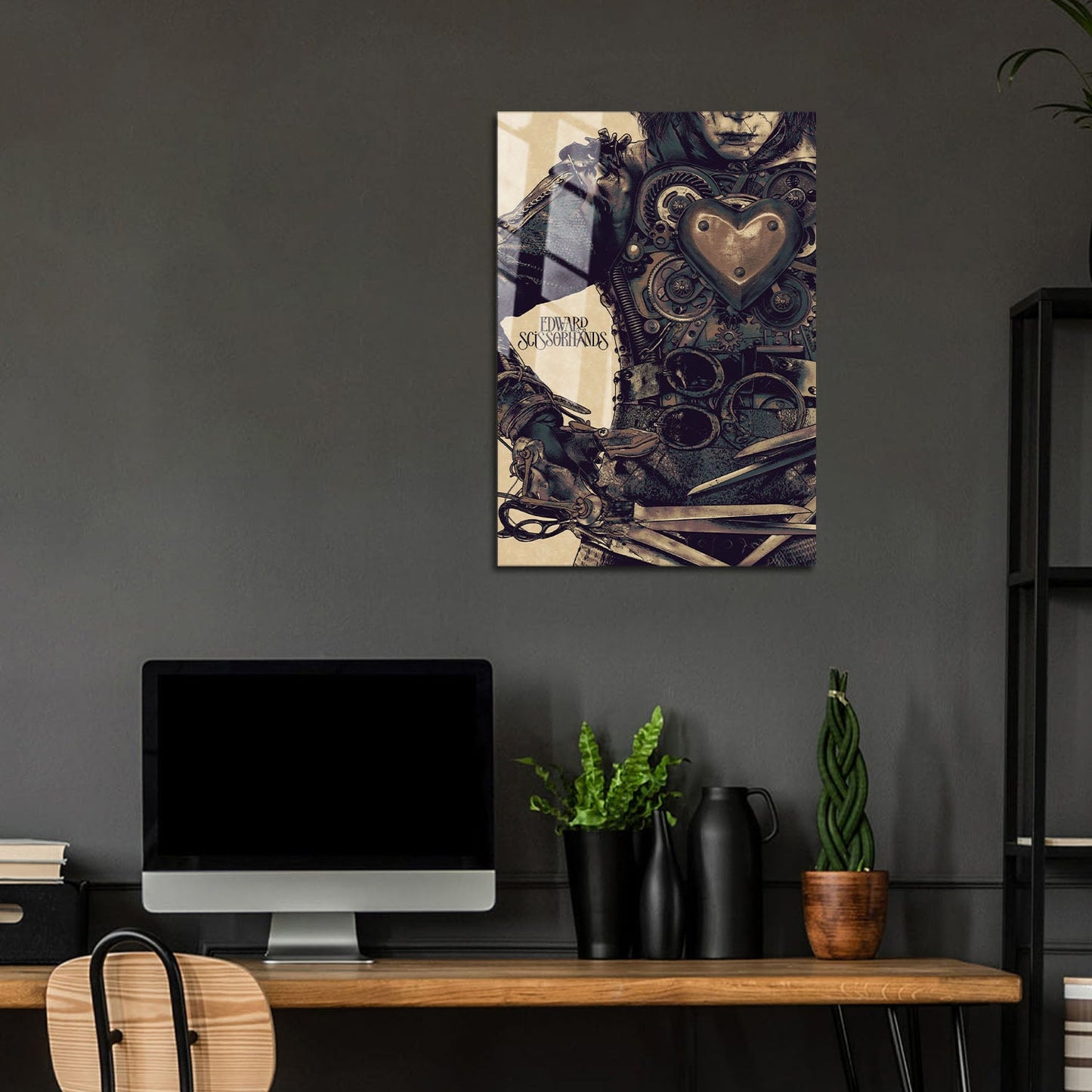 Flex Designs Metal Poster Edward Scissorhands Minimalist 5 x 7" Home Goods - Movie 1990 Movie Metal Poster