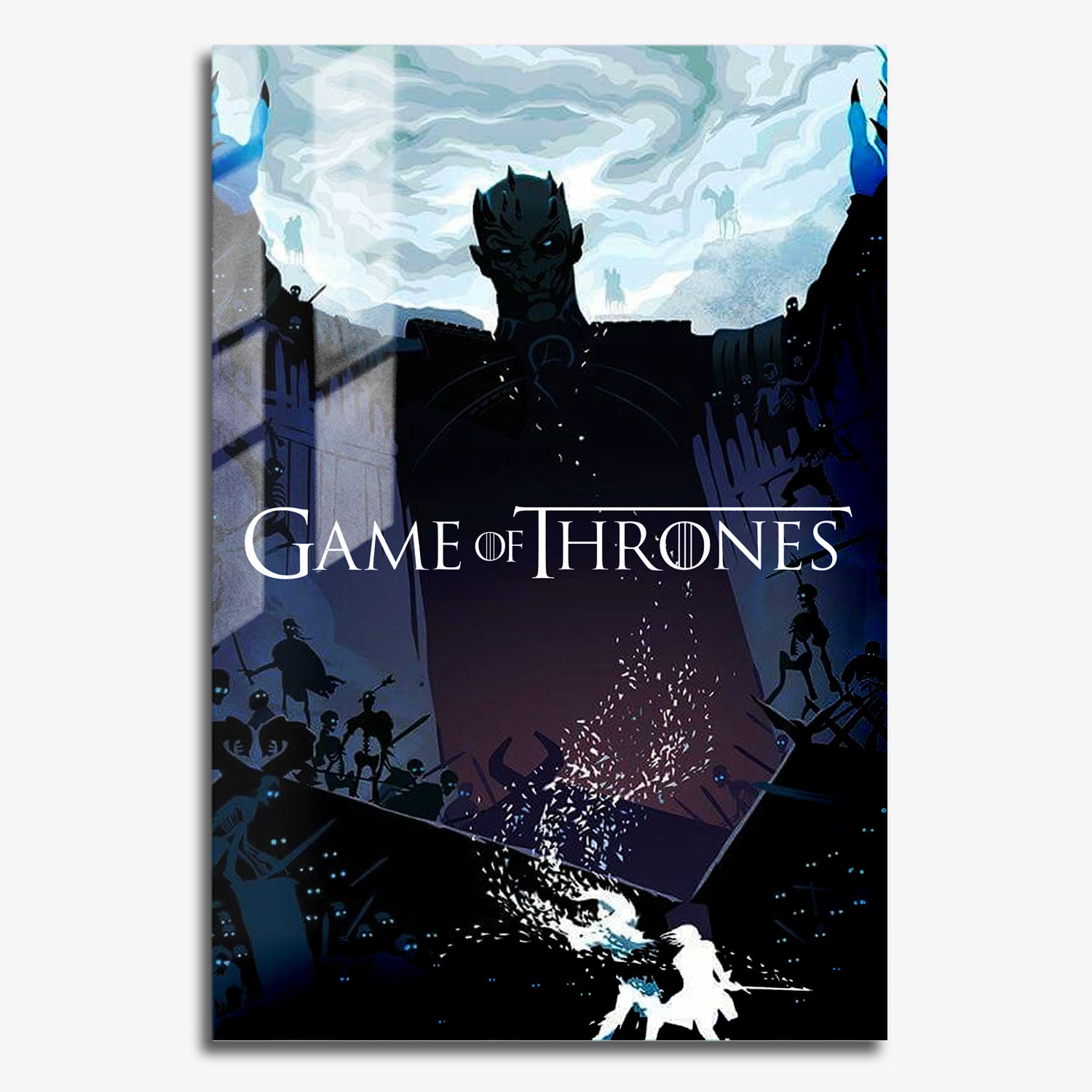Flex Designs Metal Poster Game of Thrones Night King Sketch 11 x 17" Home Goods - TV Show 2011 TV Show Metal Poster