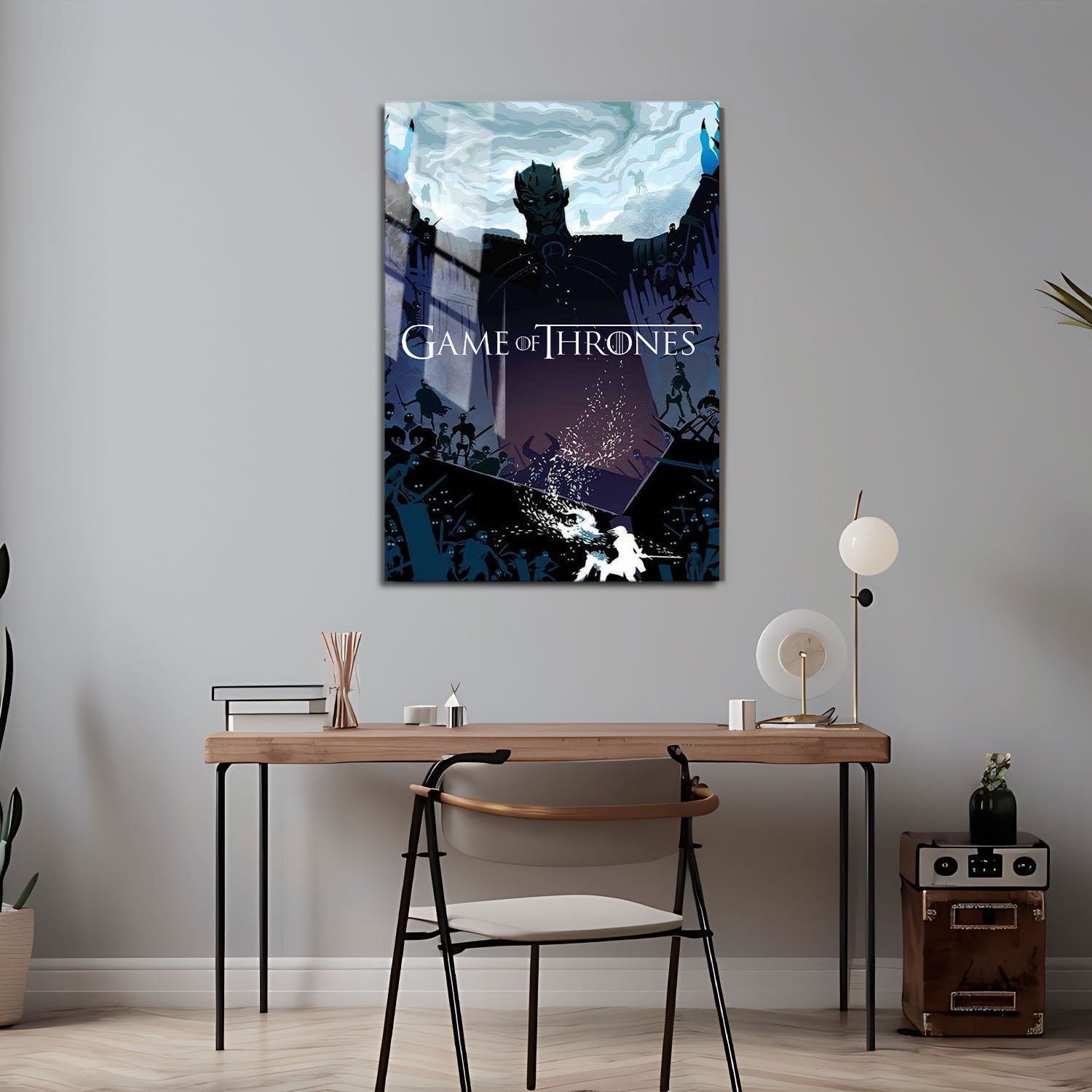 Flex Designs Metal Poster Game of Thrones Night King Sketch 24 x 36" Home Goods - TV Show 2011 TV Show Metal Poster