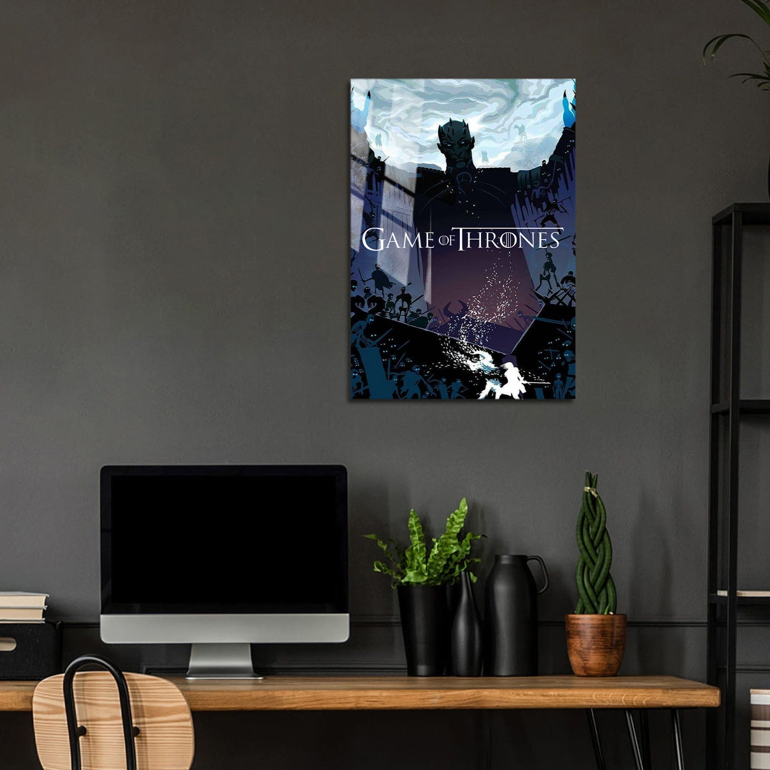 Flex Designs Metal Poster Game of Thrones Night King Sketch 5 x 7" Home Goods - TV Show 2011 TV Show Metal Poster
