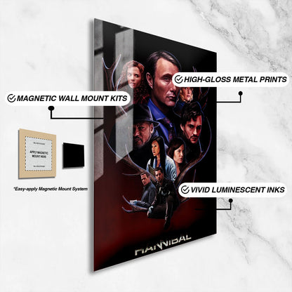 Flex Designs Metal Poster Hannibal Sketch 16 x 24" Home Goods - TV Show 2013 TV Show Metal Poster