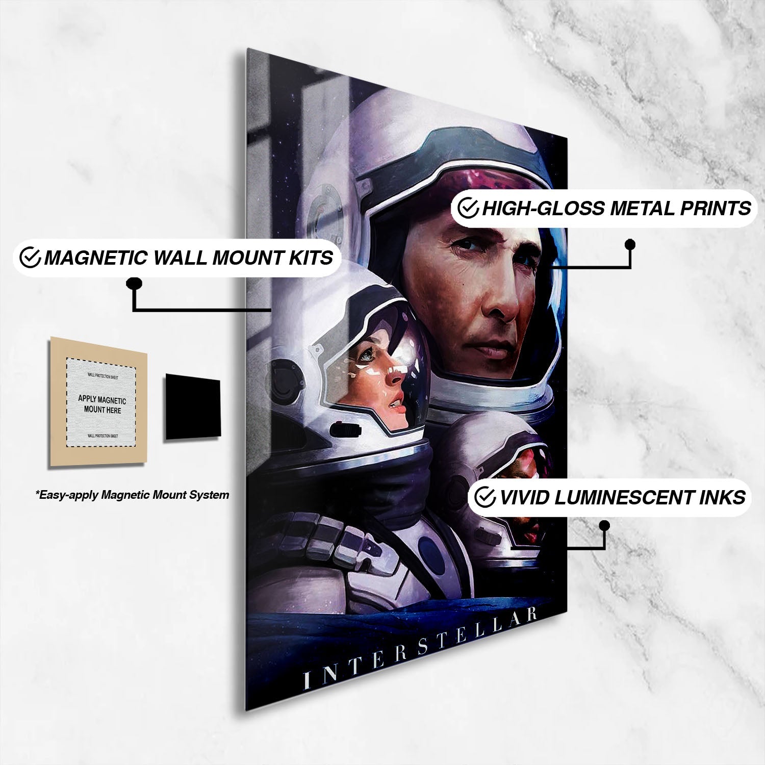Flex Designs Metal Poster Interstellar Sketch 16 x 24" Home Goods - Movie 2014 Movie Metal Poster