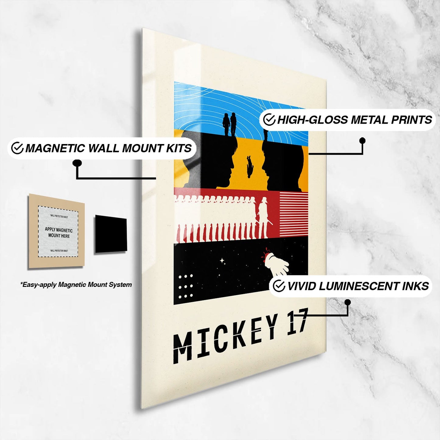 Flex Designs Metal Poster Mickey 17 Sketch 16 x 24" Home Goods - Movie 2025 Movie Metal Poster