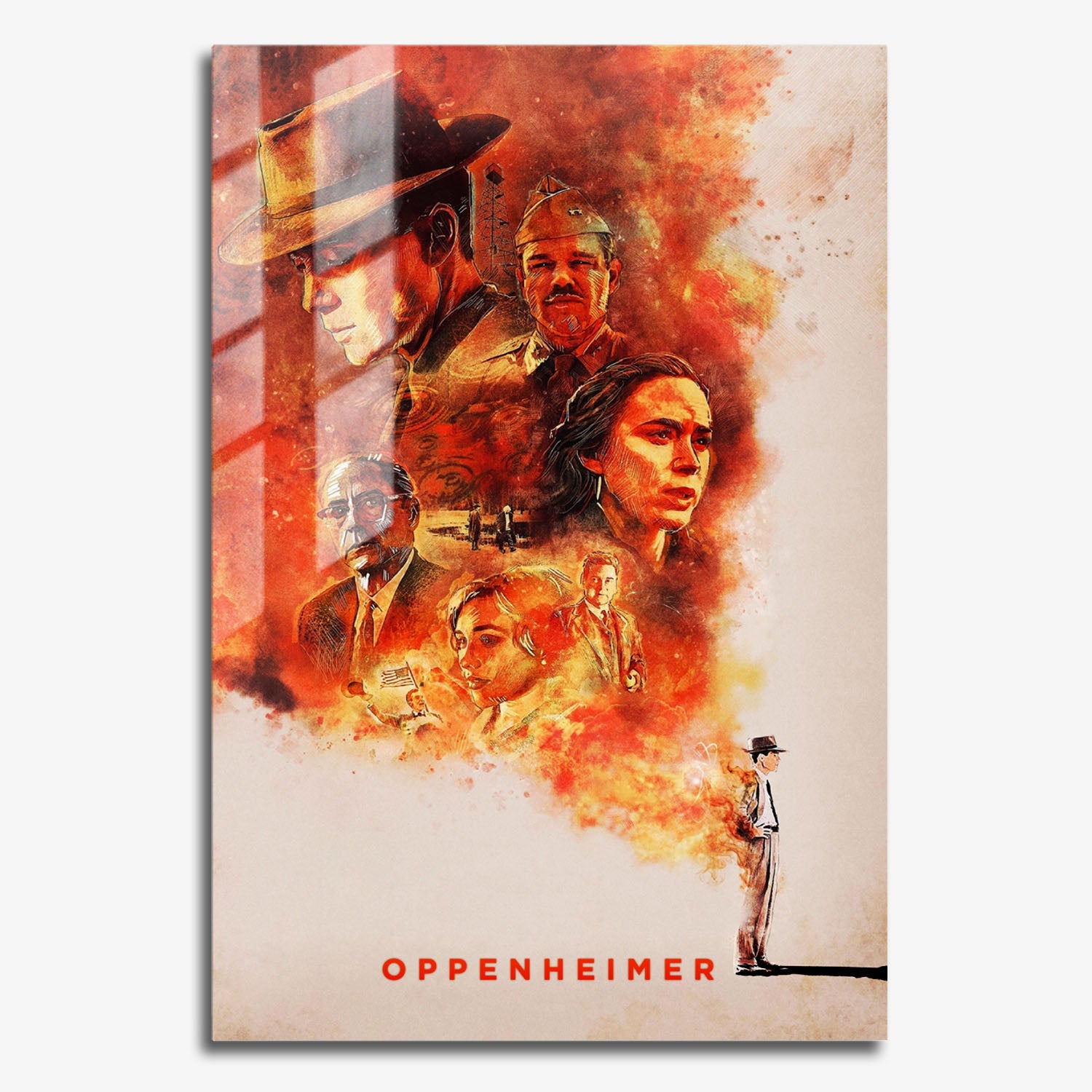 Flex Designs Metal Poster Oppenheimer Sketch 11 x 17" Home Goods - Movie 2023 Movie Metal Poster