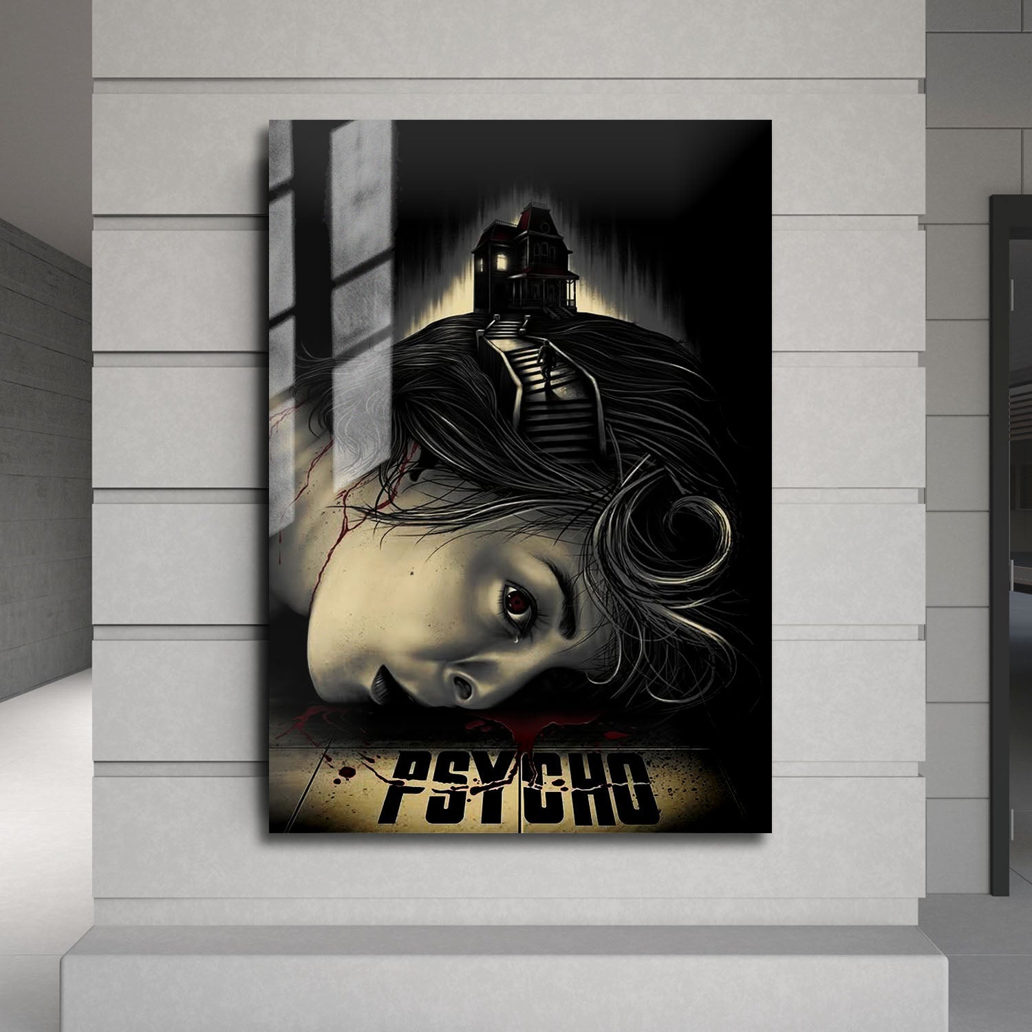 Flex Designs Metal Poster Psycho Sketch 24 x 36" Home Goods - Movie 1960 Movie Metal Poster