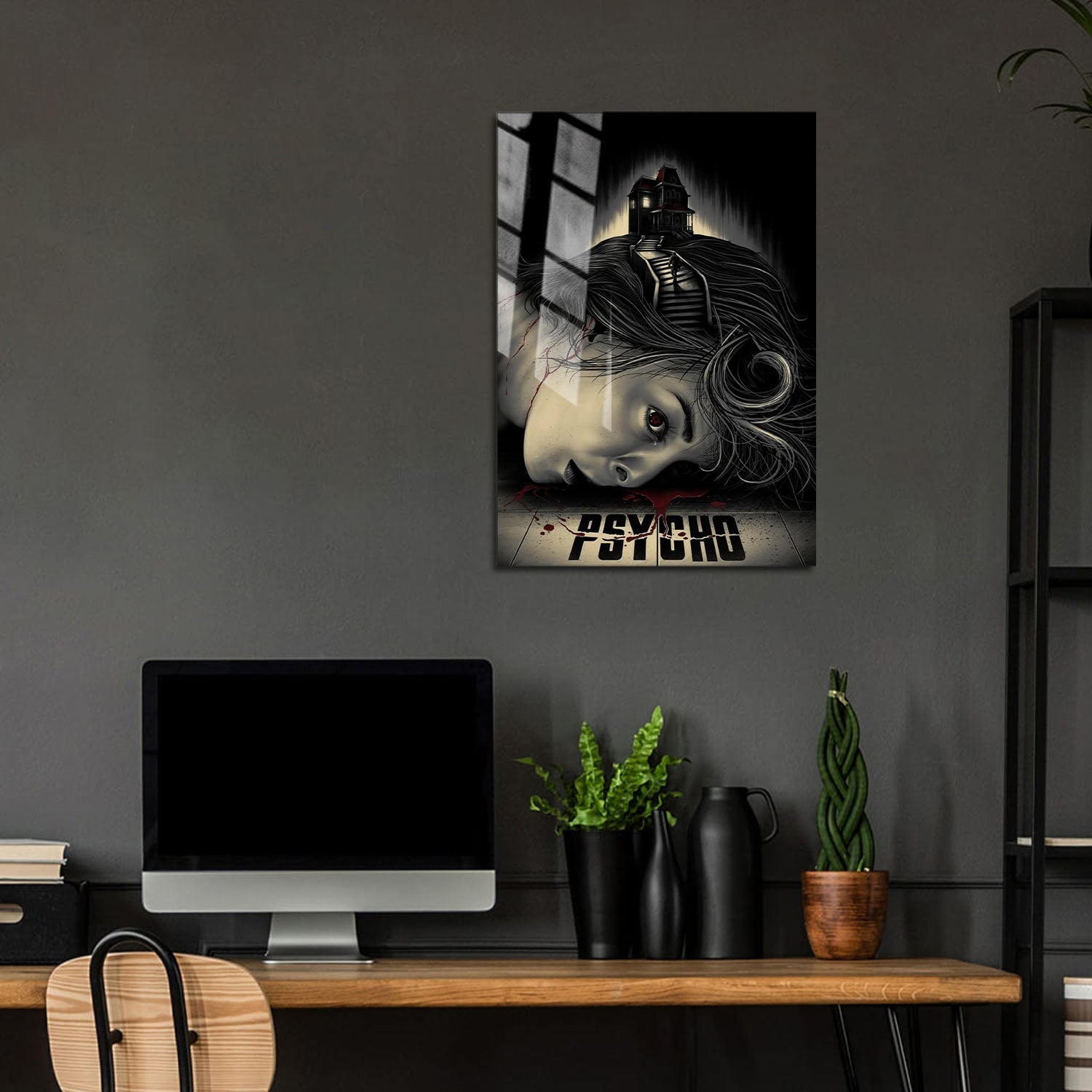 Flex Designs Metal Poster Psycho Sketch 5 x 7" Home Goods - Movie 1960 Movie Metal Poster