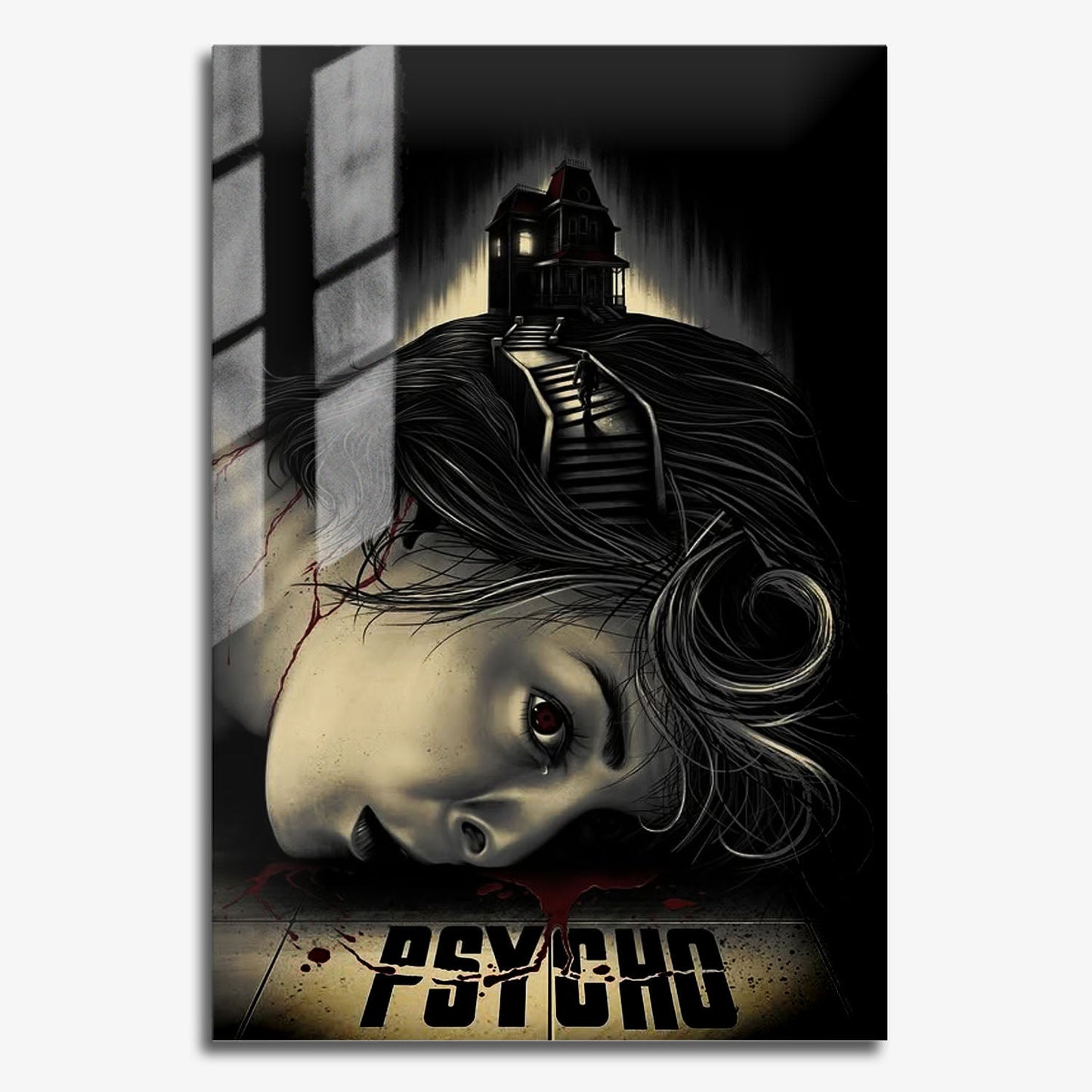 Flex Designs Metal Poster Psycho Sketch 11 x 17" Home Goods - Movie 1960 Movie Metal Poster