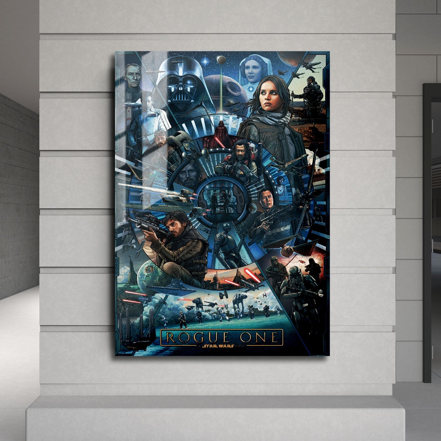 Flex Designs Metal Poster Rogue One A Star Wars Story Cartoon 24 x 36" Home Goods - Movie 2016 Movie Metal Poster