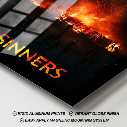 Flex Designs Metal Poster Sinners Bonfire 11 x 17" Home Goods - Movie 2025 Movie Metal Poster