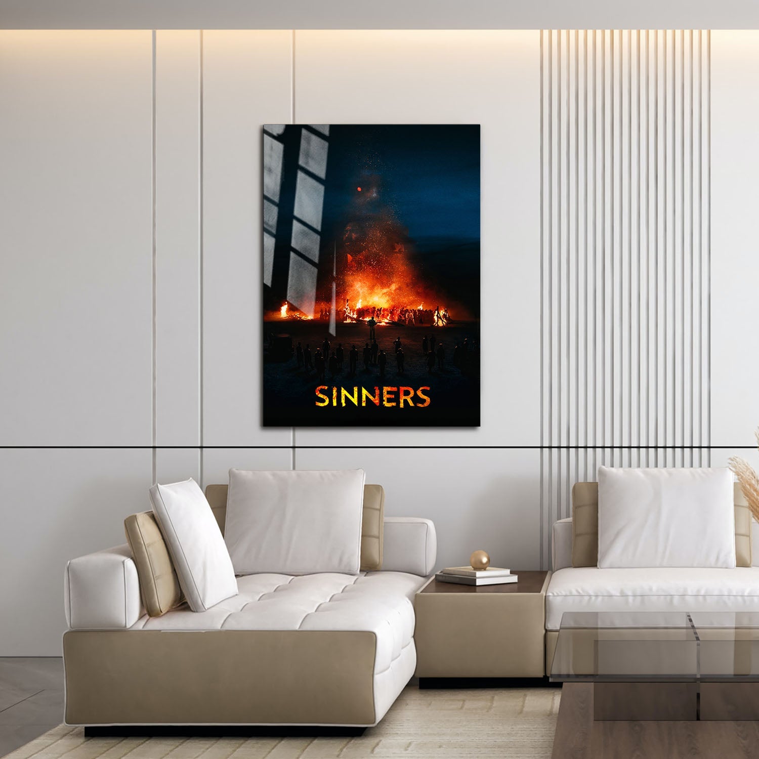 Flex Designs Metal Poster Sinners Bonfire 16 x 24" Home Goods - Movie 2025 Movie Metal Poster