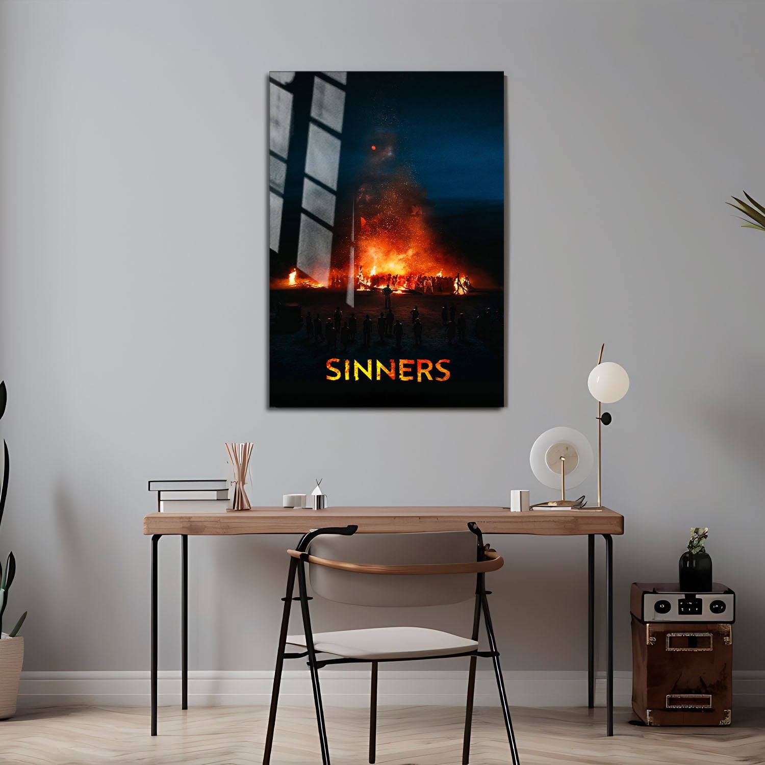 Flex Designs Metal Poster Sinners Bonfire 24 x 36" Home Goods - Movie 2025 Movie Metal Poster