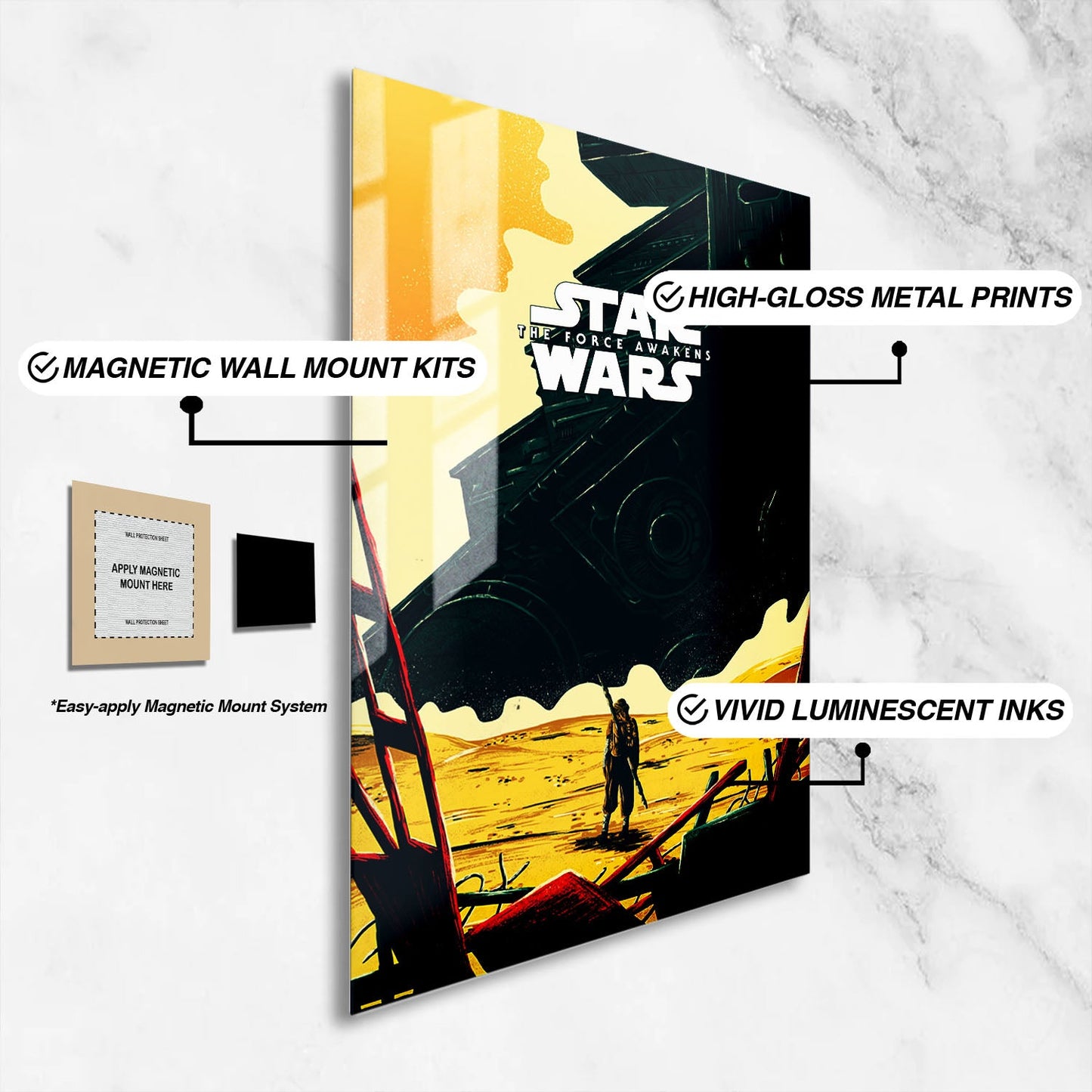 Flex Designs Metal Poster Star Wars The Force Awakens Sketch 16 x 24" Home Goods - Movie 2015 Movie Metal Poster