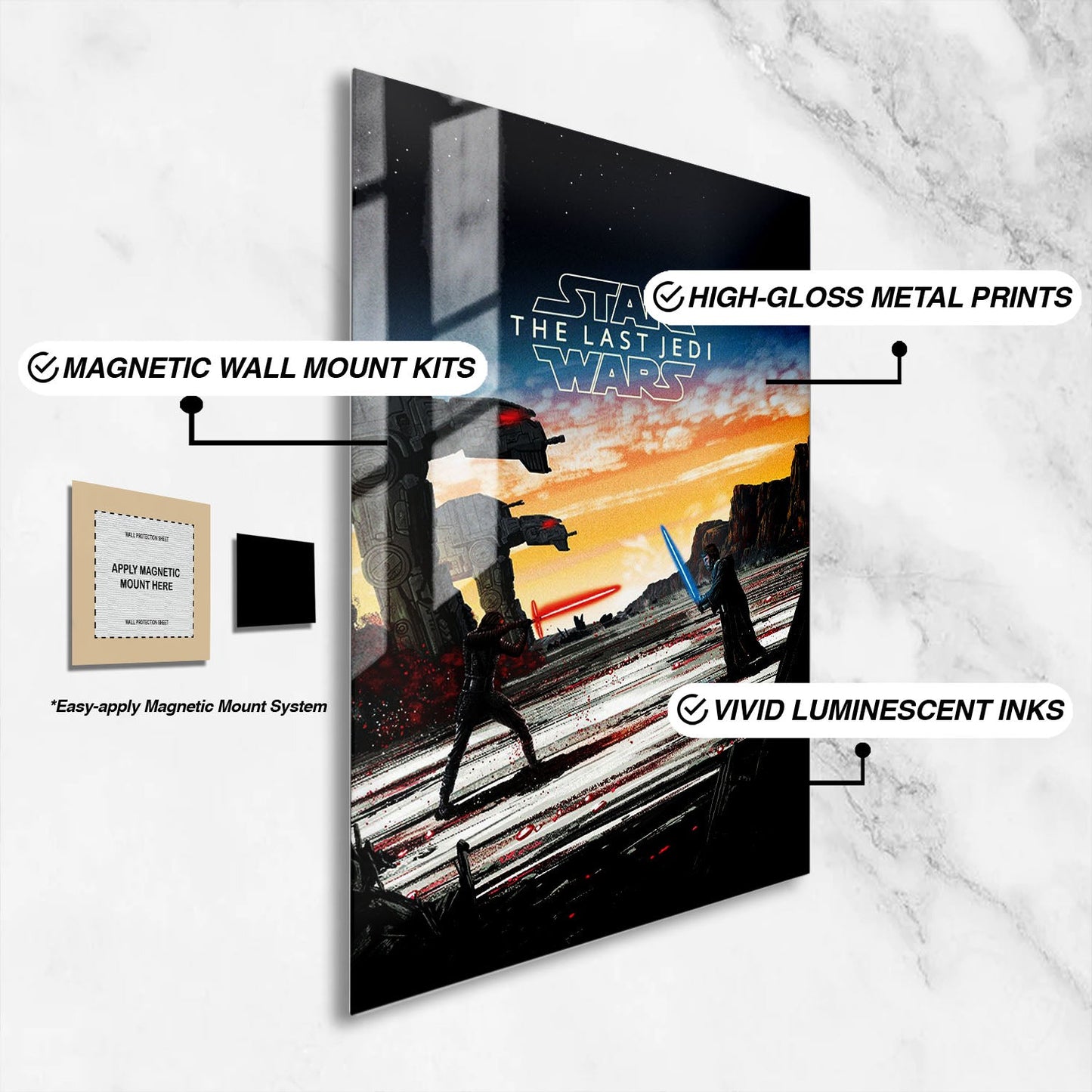 Flex Designs Metal Poster Star Wars The Last Jedi Sketch 16 x 24" Home Goods - Movie 2017 Movie Metal Poster