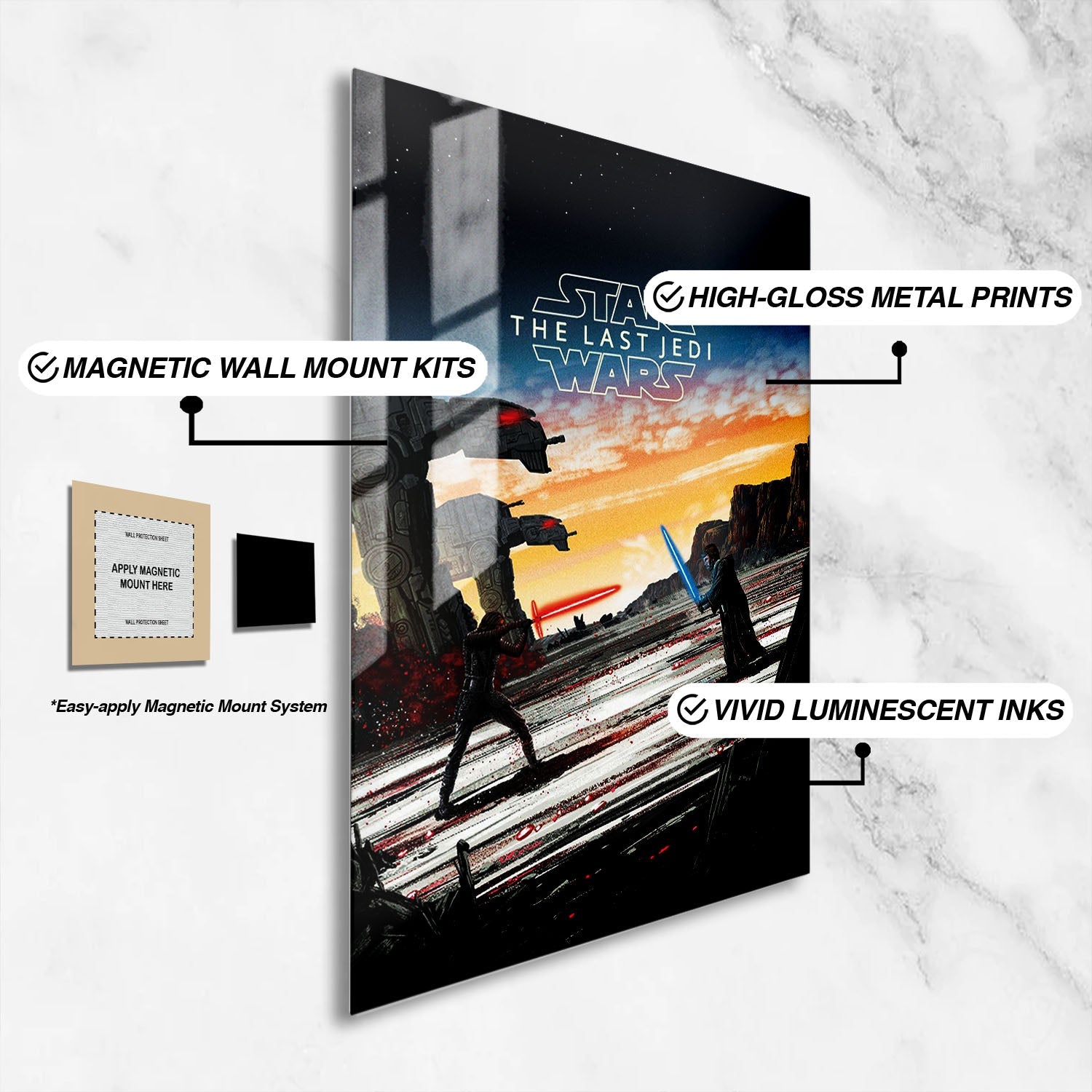 Flex Designs Metal Poster Star Wars The Last Jedi Sketch 16 x 24" Home Goods - Movie 2017 Movie Metal Poster