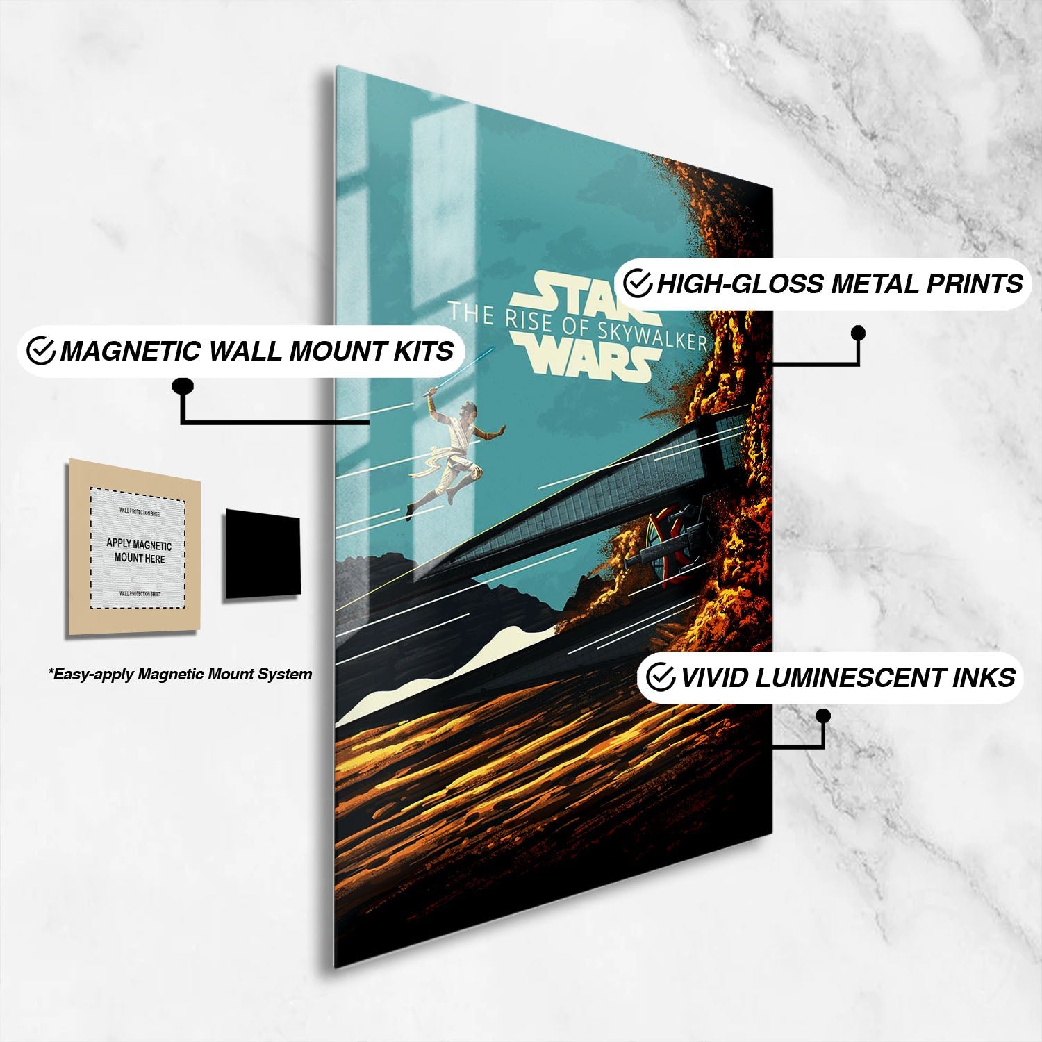 Flex Designs Metal Poster Star Wars The Rise of Skywalker Sketch 16 x 24" Home Goods - Movie 2019 Movie Metal Poster