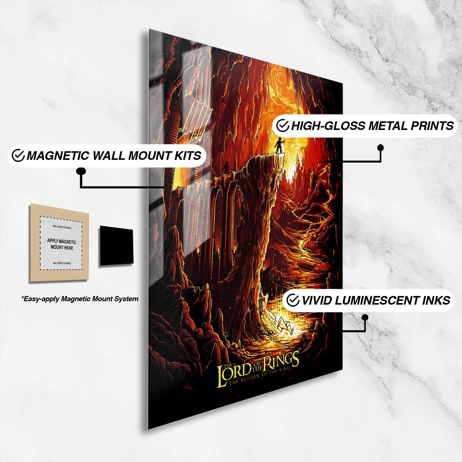 Flex Designs Metal Poster The Lord of the Rings The Return of the King Sketch 16 x 24" Home Goods - Movie 2003 Movie Metal Poster