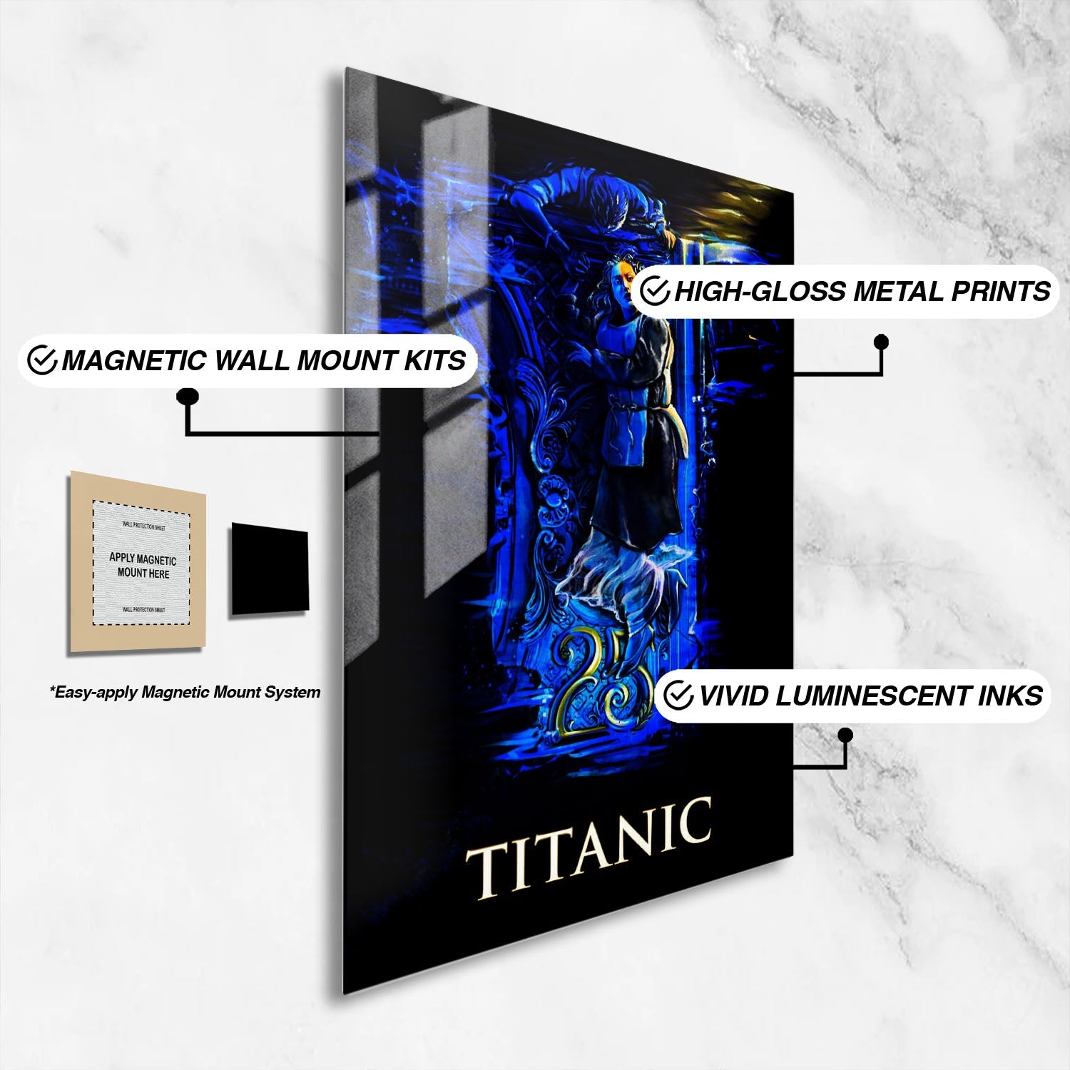 Flex Designs Metal Poster Titanic Sketch 16 x 24" Home Goods - Movie 1997 Movie Metal Poster