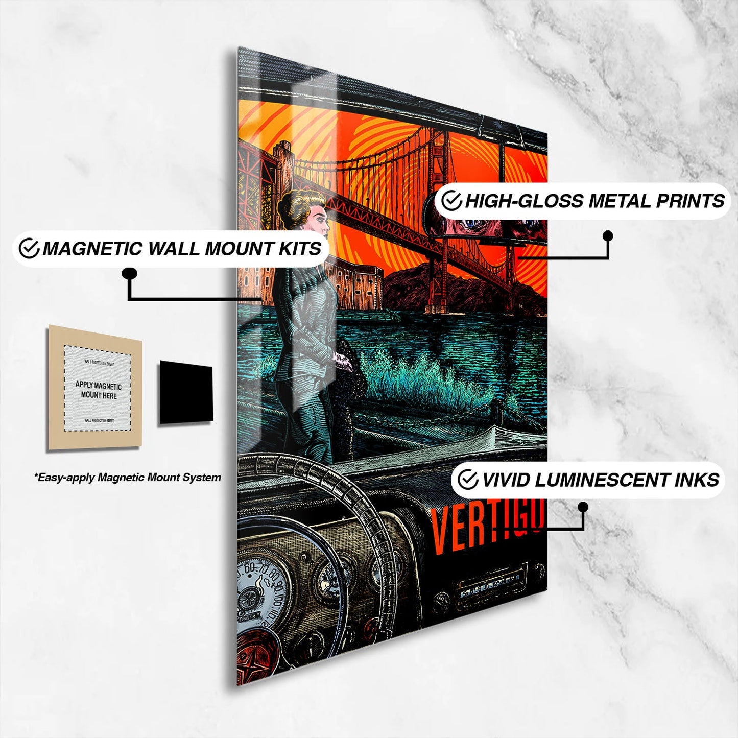 Flex Designs Metal Poster Vertigo Cartoon 16 x 24" Home Goods - Movie 1958 Movie Metal Poster