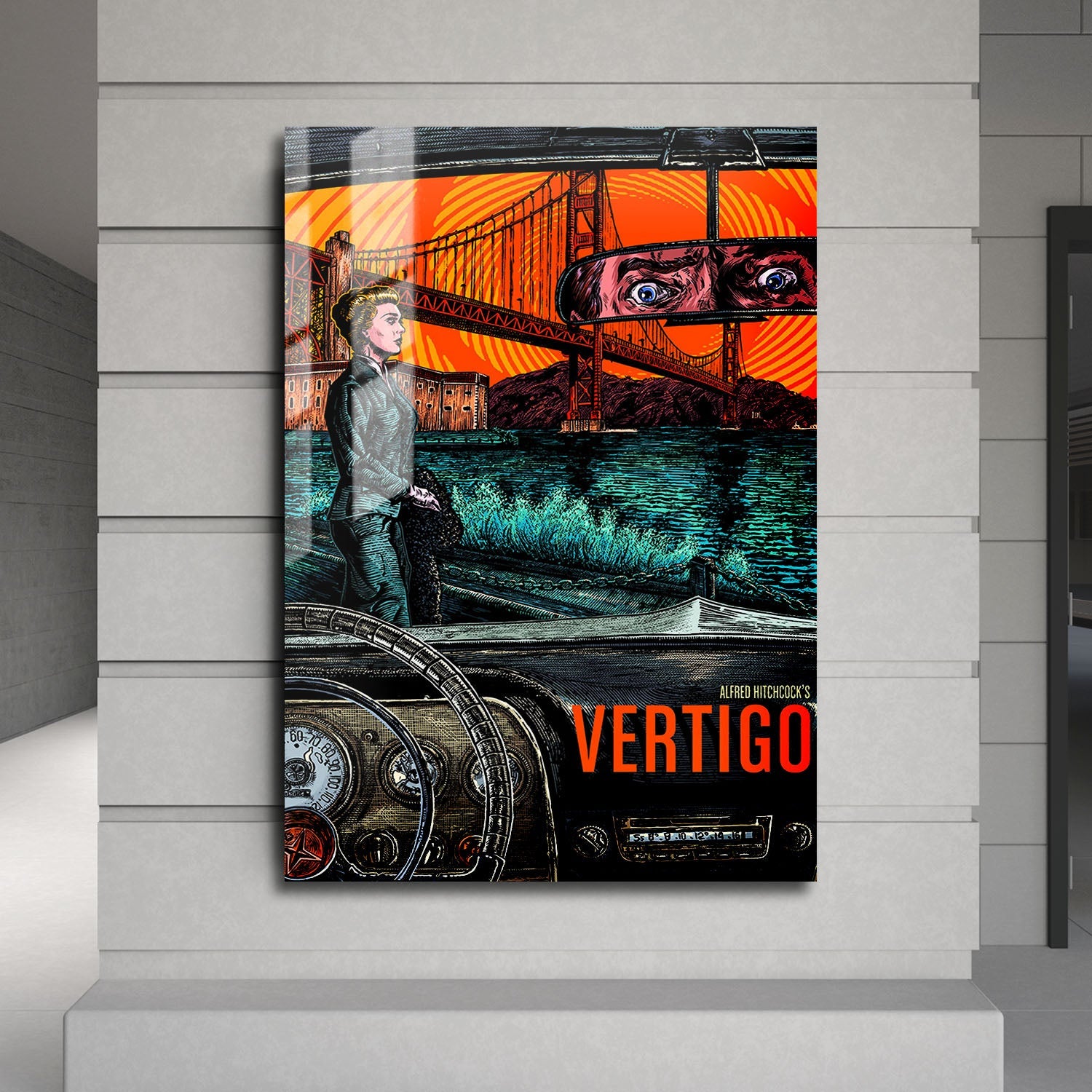 Flex Designs Metal Poster Vertigo Cartoon 24 x 36" Home Goods - Movie 1958 Movie Metal Poster