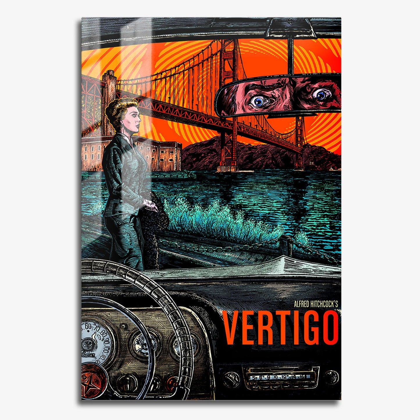 Flex Designs Metal Poster Vertigo Cartoon 11 x 17" Home Goods - Movie 1958 Movie Metal Poster