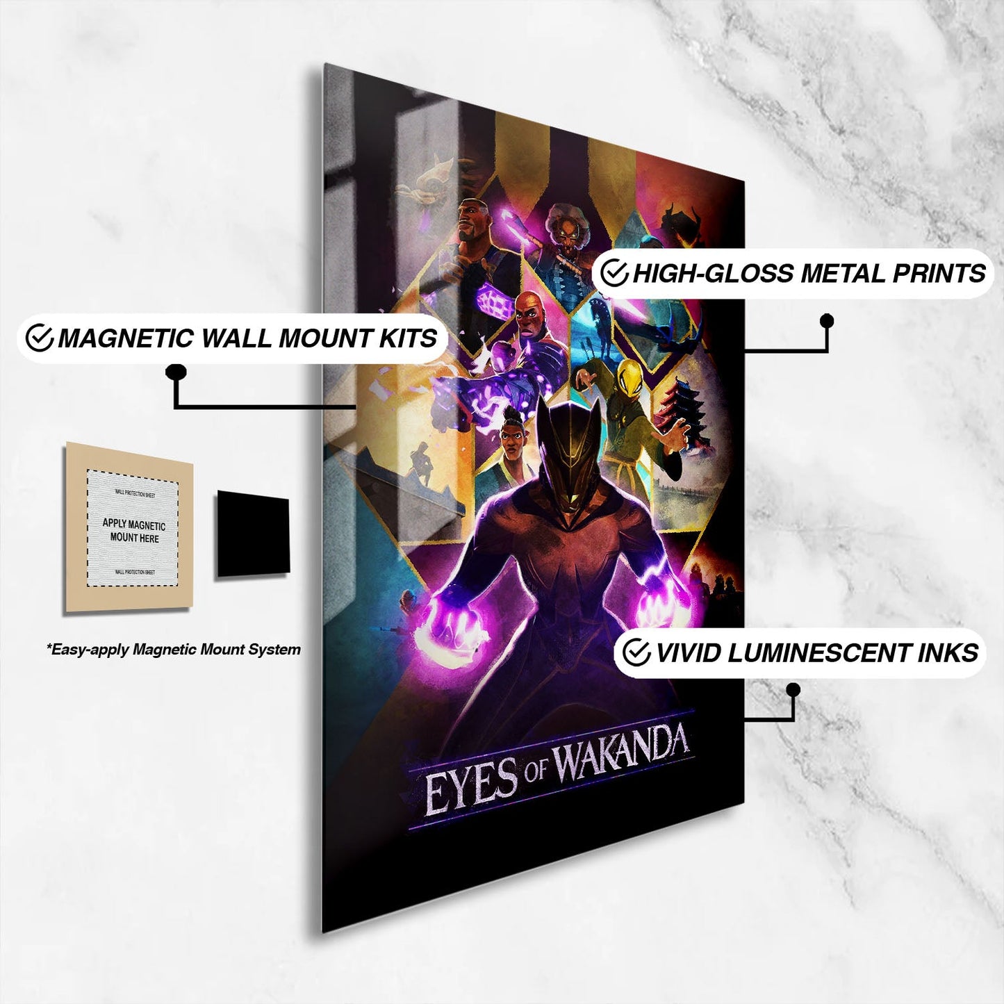 Flex Designs Metal Poster Eyes of Wakanda Cinematic 16 x 24" Home Goods - Movie 2025 Movie Metal Poster