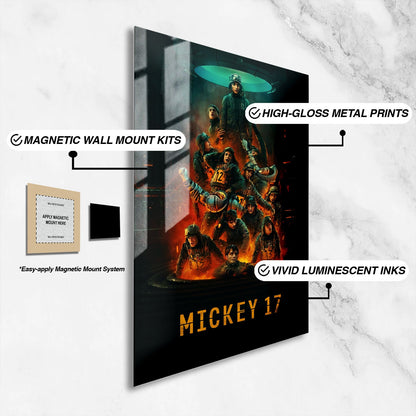 Flex Designs Metal Poster Mickey 17 Cinematic 16 x 24" Home Goods - Movie 2025 Movie Metal Poster