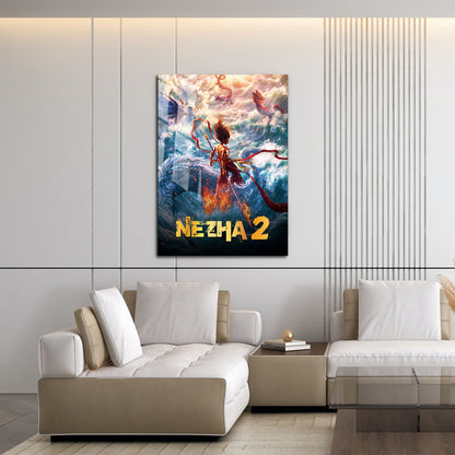 Flex Designs Metal Poster Ne Zha 2 16 x 24" Home Goods - Movie 2021 Movie Metal Poster