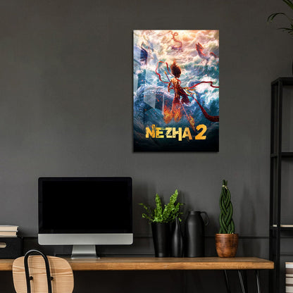 Flex Designs Metal Poster Ne Zha 2 5 x 7" Home Goods - Movie 2021 Movie Metal Poster