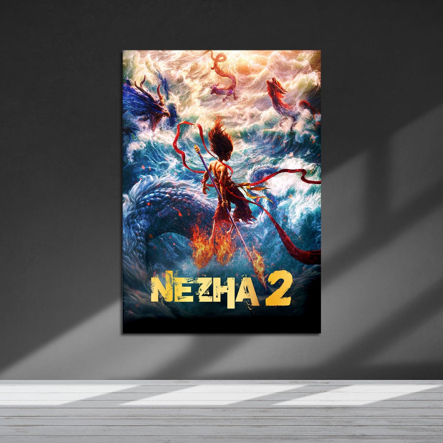 Flex Designs Metal Poster Ne Zha 2 5 x 7" Home Goods - Movie 2021 Movie Metal Poster