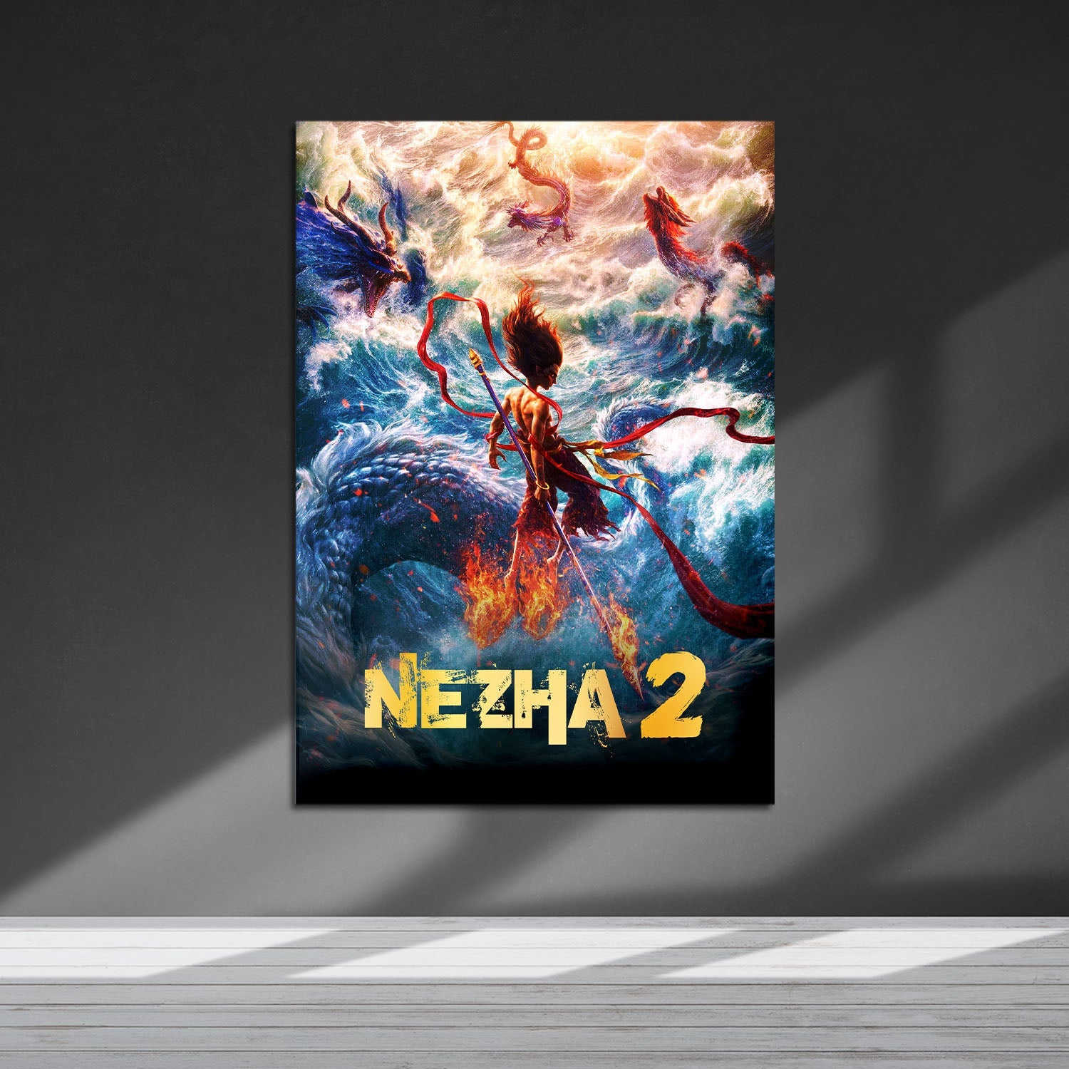 Flex Designs Metal Poster Ne Zha 2 5 x 7" Home Goods - Movie 2021 Movie Metal Poster
