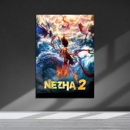 Flex Designs Metal Poster Ne Zha 2 5 x 7" Home Goods - Movie 2021 Movie Metal Poster