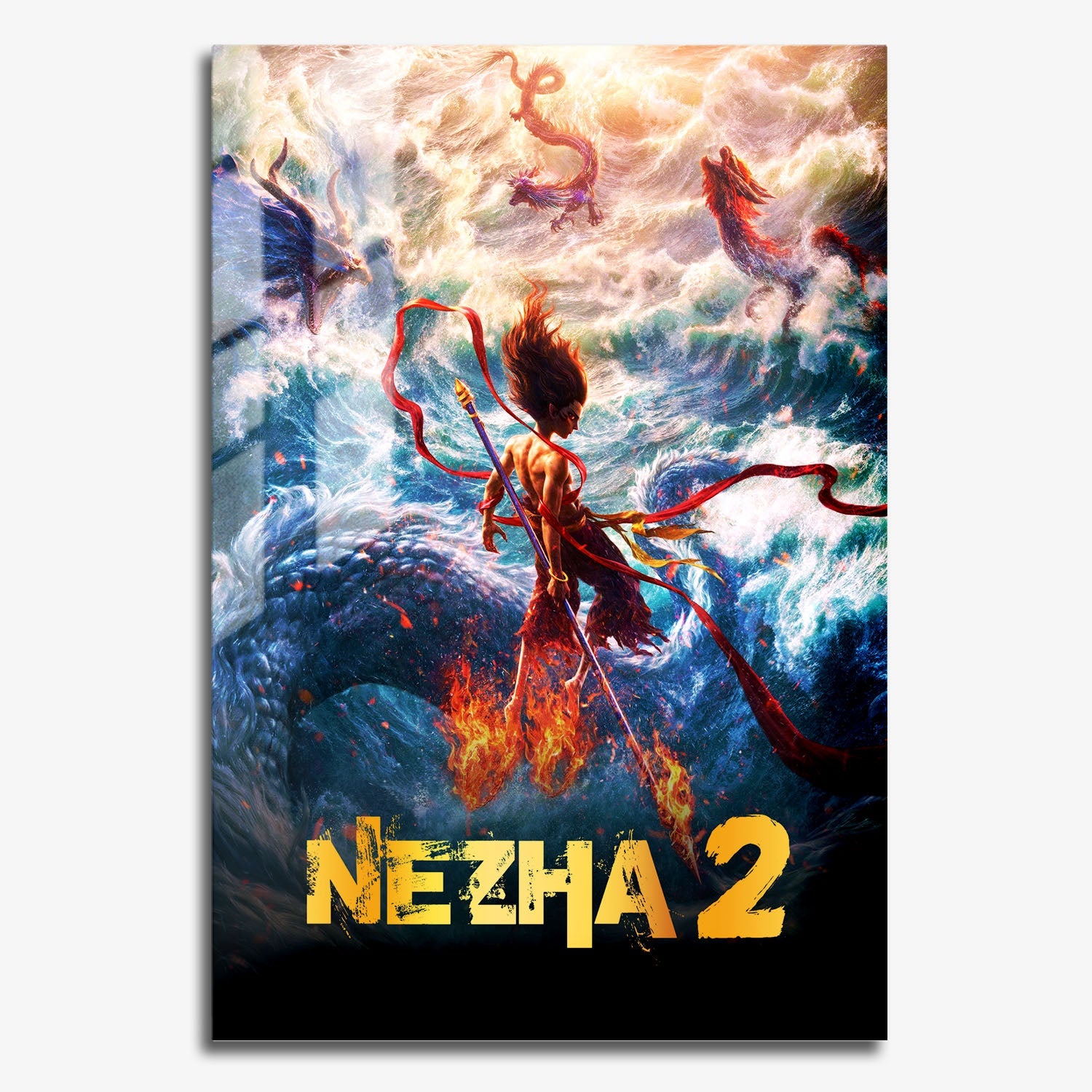 Flex Designs Metal Poster Ne Zha 2 11 x 17" Home Goods - Movie 2021 Movie Metal Poster