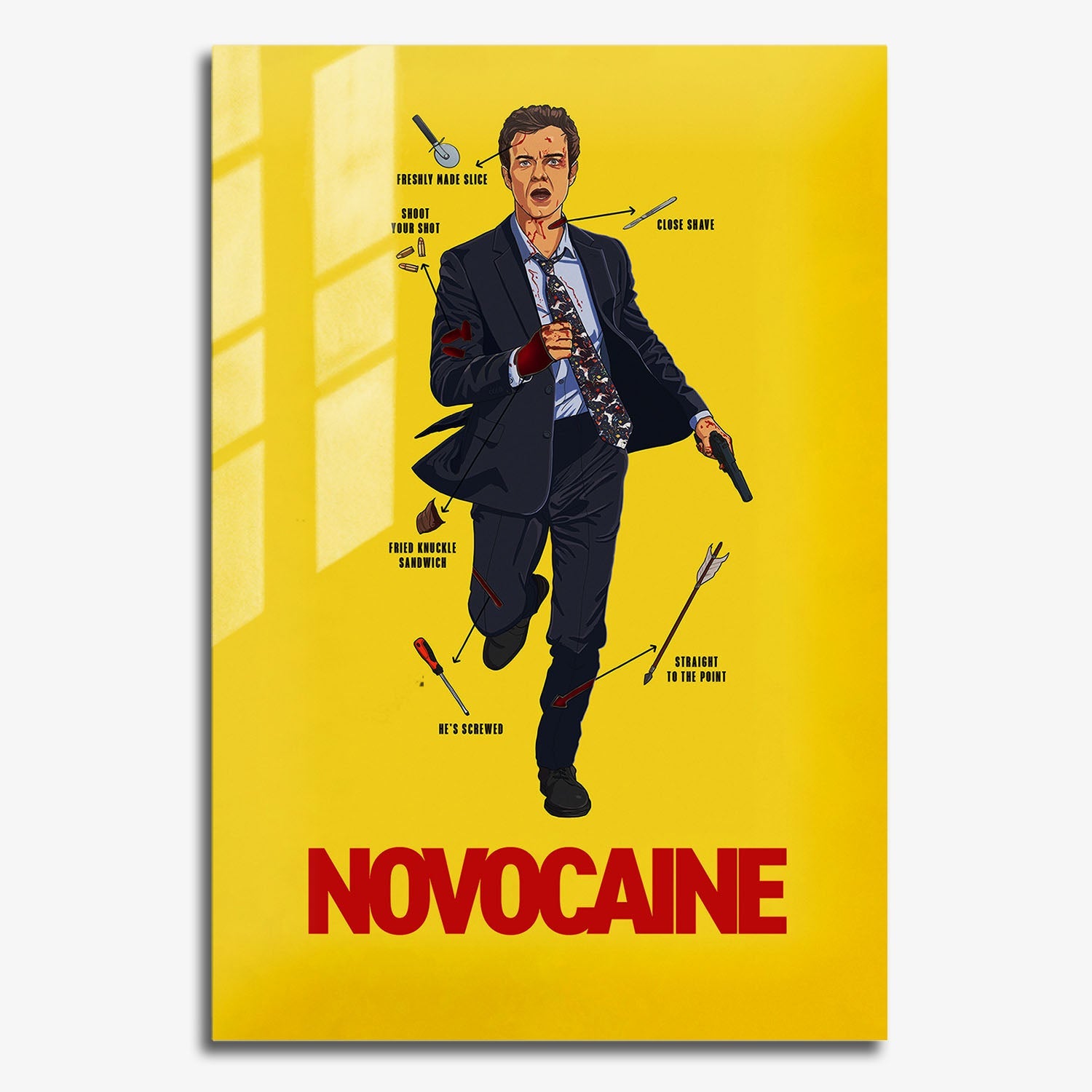 Flex Designs Metal Poster Novocaine 11 x 17" Home Goods - Movie 2001 Movie Metal Poster