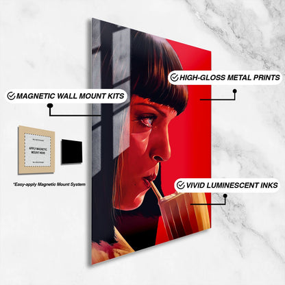 Flex Designs Metal Poster Pulp Fiction Minimalist Alternate 16 x 24" Home Goods - Movie 1994 Movie Metal Poster