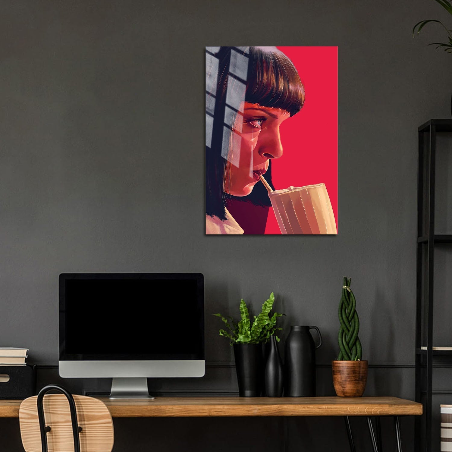 Flex Designs Metal Poster Pulp Fiction Minimalist Alternate 5 x 7" Home Goods - Movie 1994 Movie Metal Poster