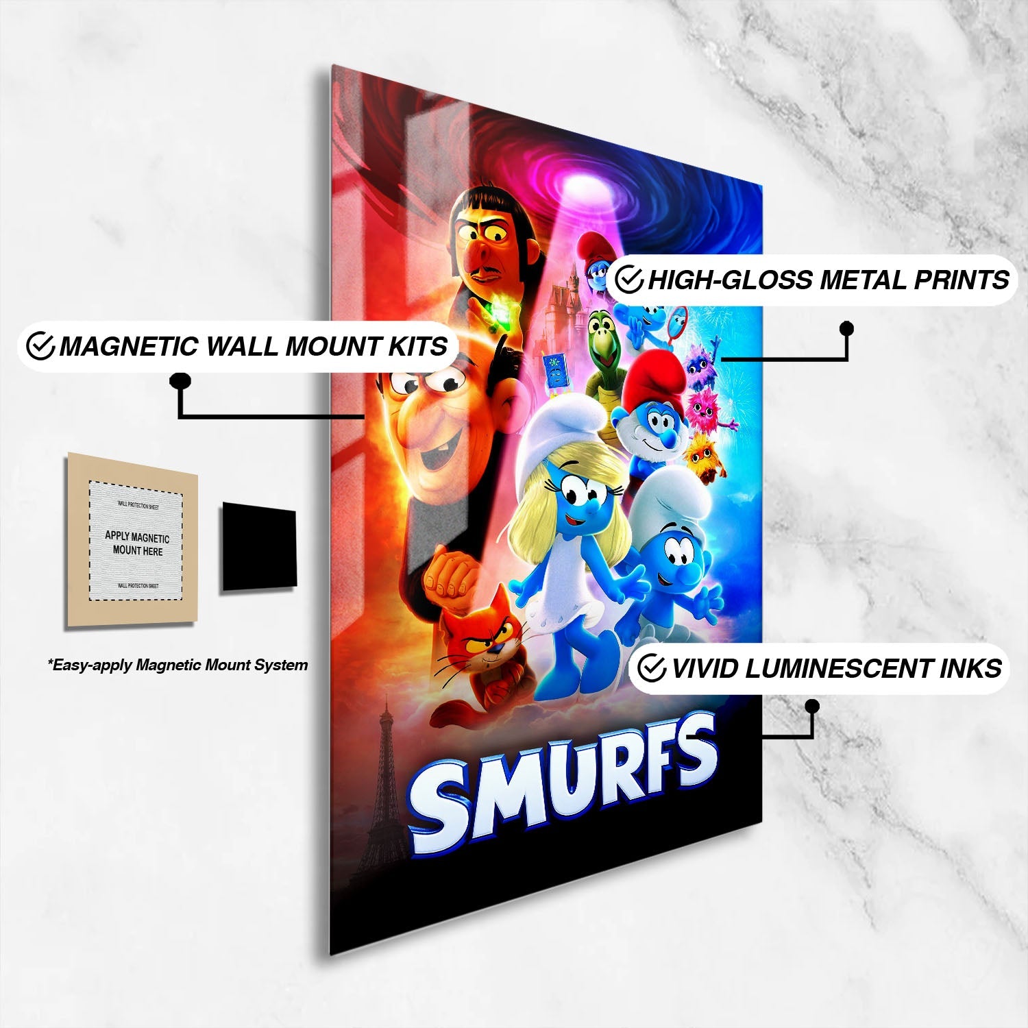 Flex Designs Metal Poster Smurfs 16 x 24" Home Goods - Movie 2011 Movie Metal Poster