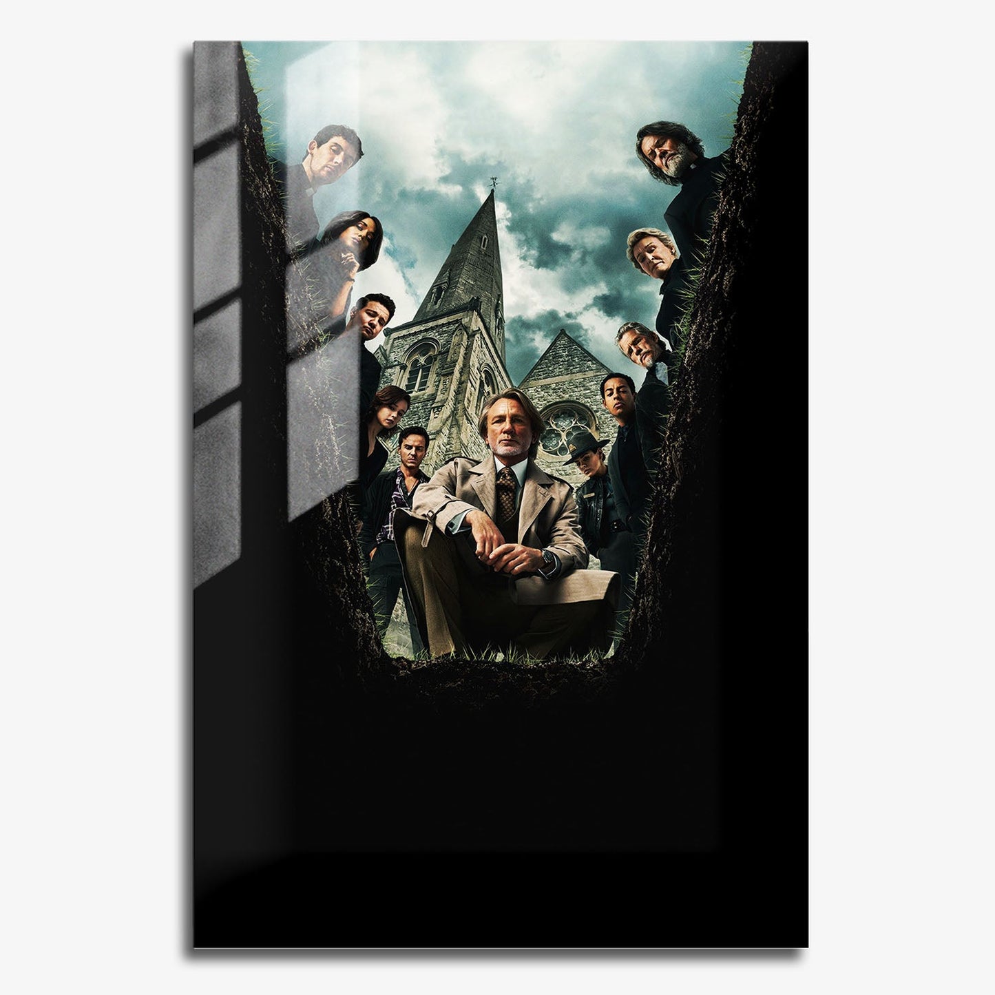 Flex Designs Metal Poster Wake Up Dead Man - A Knives Out Mystery Key Art 11 x 17" Home Goods - Movie 2023 Movie Metal Poster