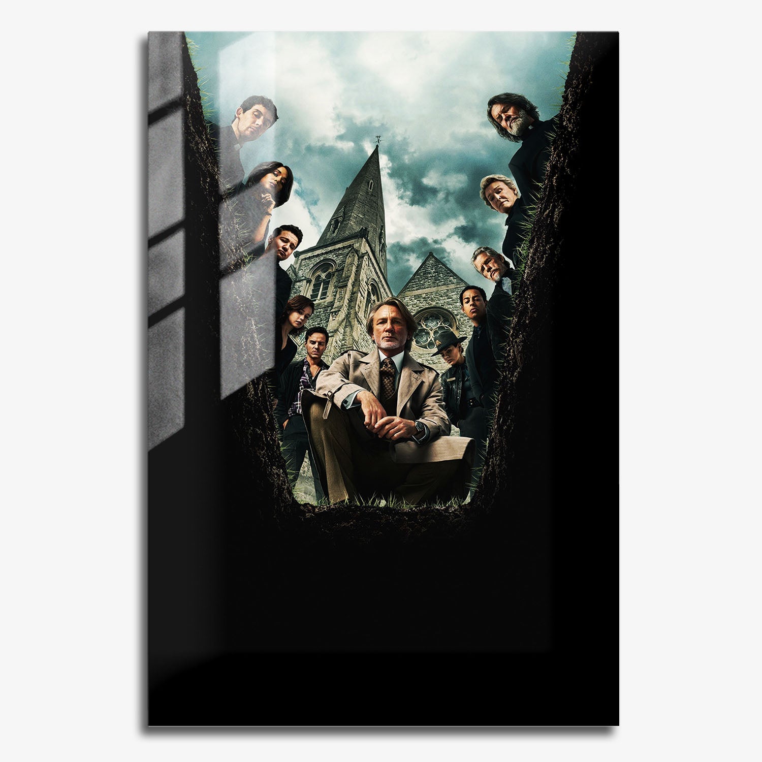 Flex Designs Metal Poster Wake Up Dead Man - A Knives Out Mystery Key Art 11 x 17" Home Goods - Movie 2023 Movie Metal Poster