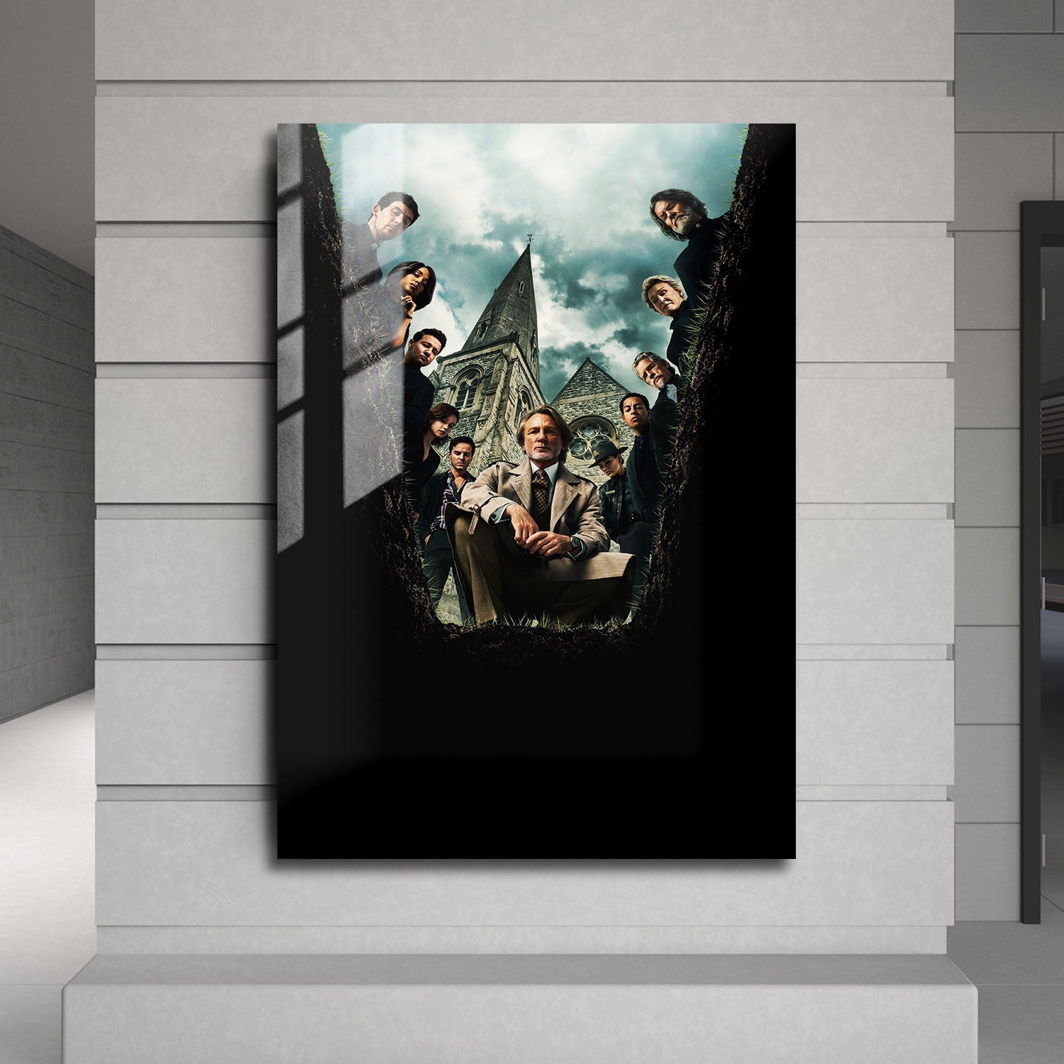 Flex Designs Metal Poster Wake Up Dead Man - A Knives Out Mystery Key Art 24 x 36" Home Goods - Movie 2023 Movie Metal Poster