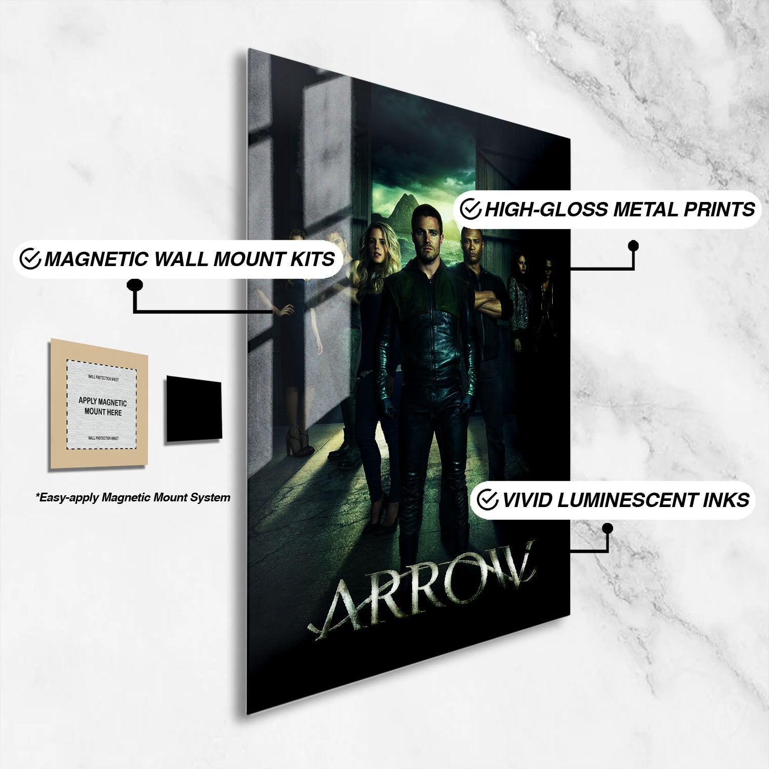Flex Designs Metal Poster Arrow 16 x 24" Home Goods - TV Show 2012 TV Show Metal Poster