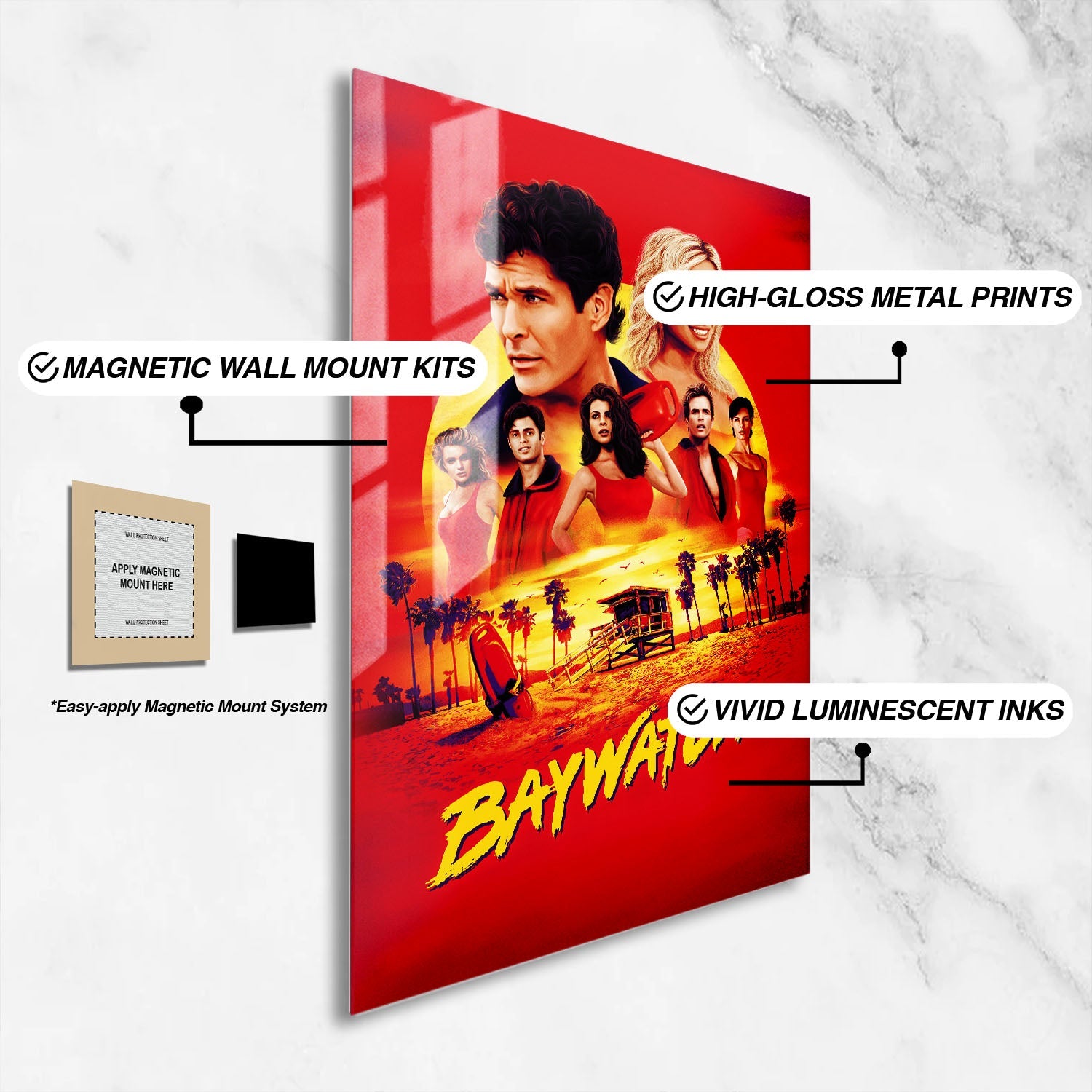 Flex Designs Metal Poster Baywatch 16 x 24" Home Goods - Movie 2017 Movie Metal Poster