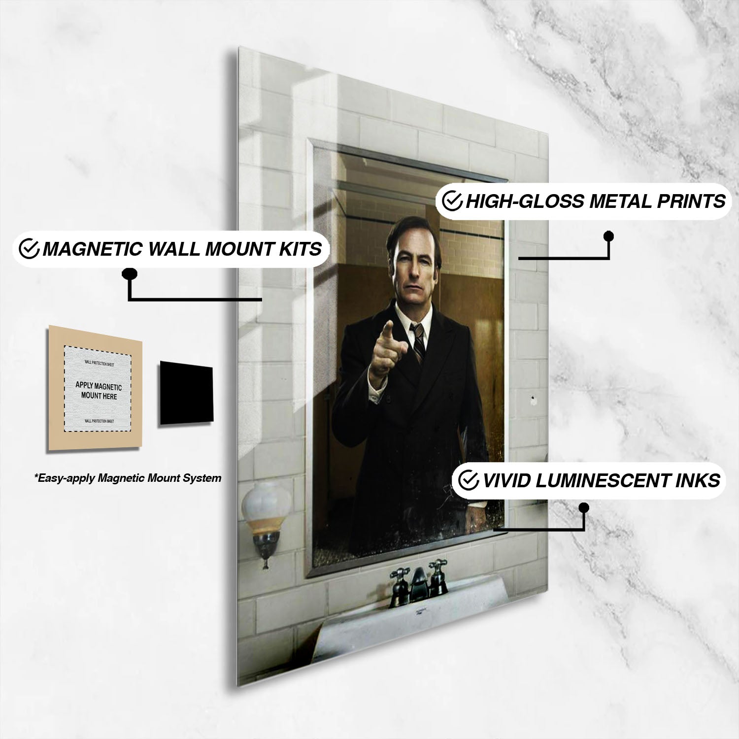 Flex Designs Metal Poster Better Call Saul Key Art 16 x 24" Home Goods - TV Show 2015 TV Show Metal Poster