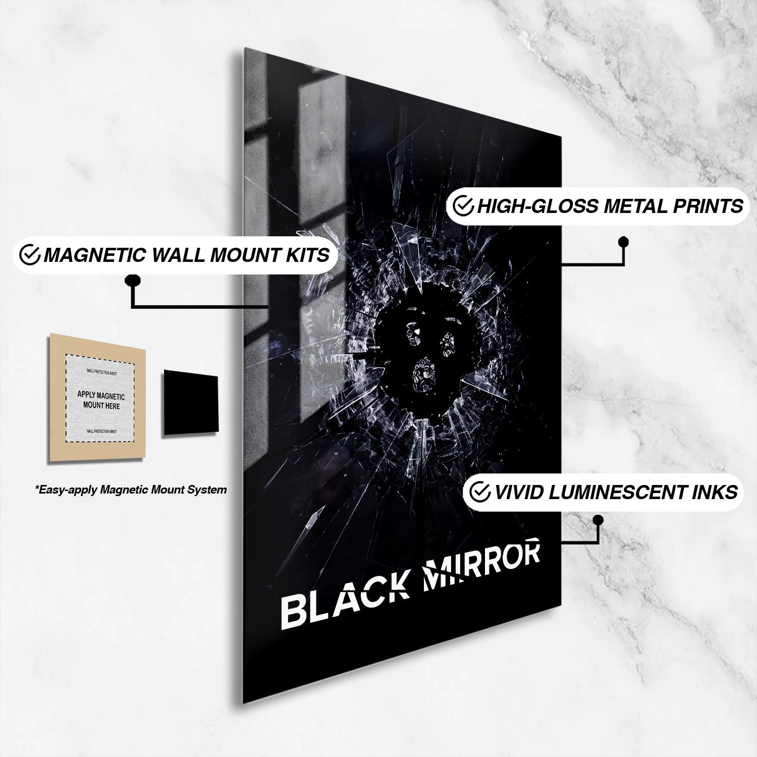 Flex Designs Metal Poster Black Mirror 16 x 24" Home Goods - TV Show 2011 TV Show Metal Poster