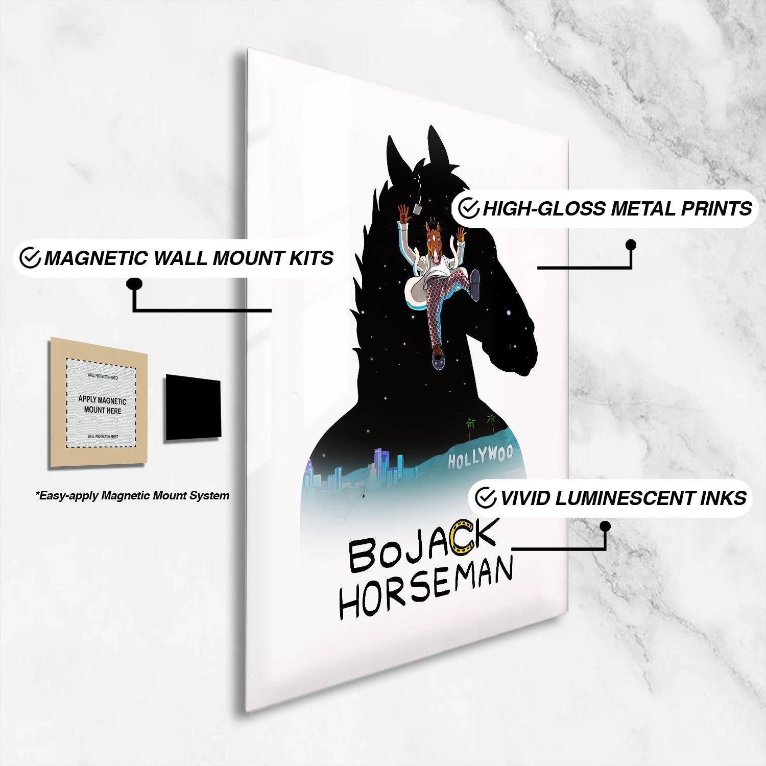 Flex Designs Metal Poster BoJack Horseman 16 x 24" Home Goods - TV Show 2014 TV Show Metal Poster
