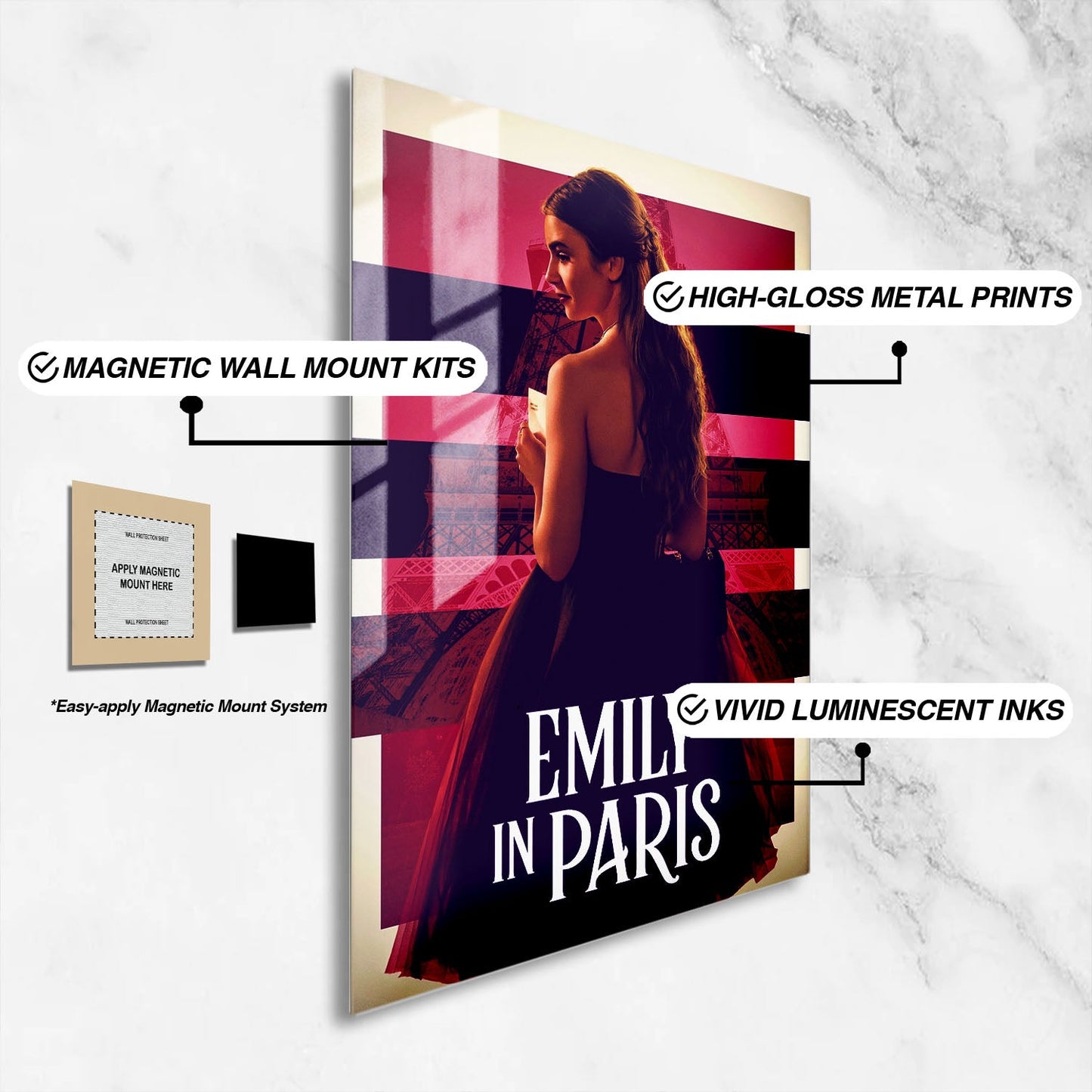 Flex Designs Metal Poster Emily in Paris 16 x 24" Home Goods - TV Show 2020 TV Show Metal Poster