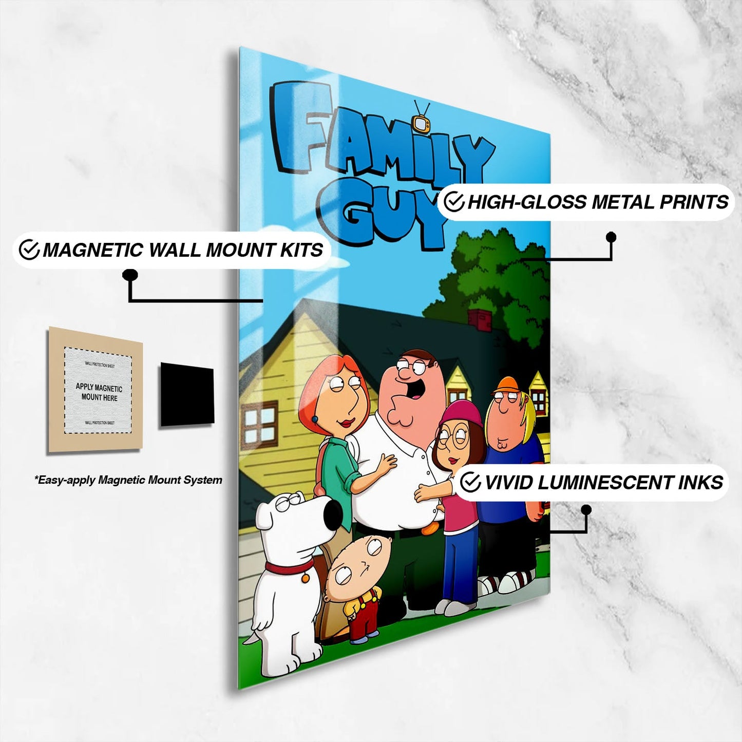 Flex Designs Metal Poster Family Guy 16 x 24" Home Goods - TV Show 1999 TV Show Metal Poster