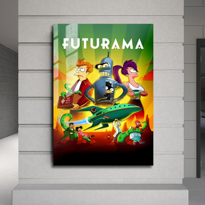 Flex Designs Metal Poster Futurama 24 x 36" Home Goods - TV Show 1999 TV Show Metal Poster