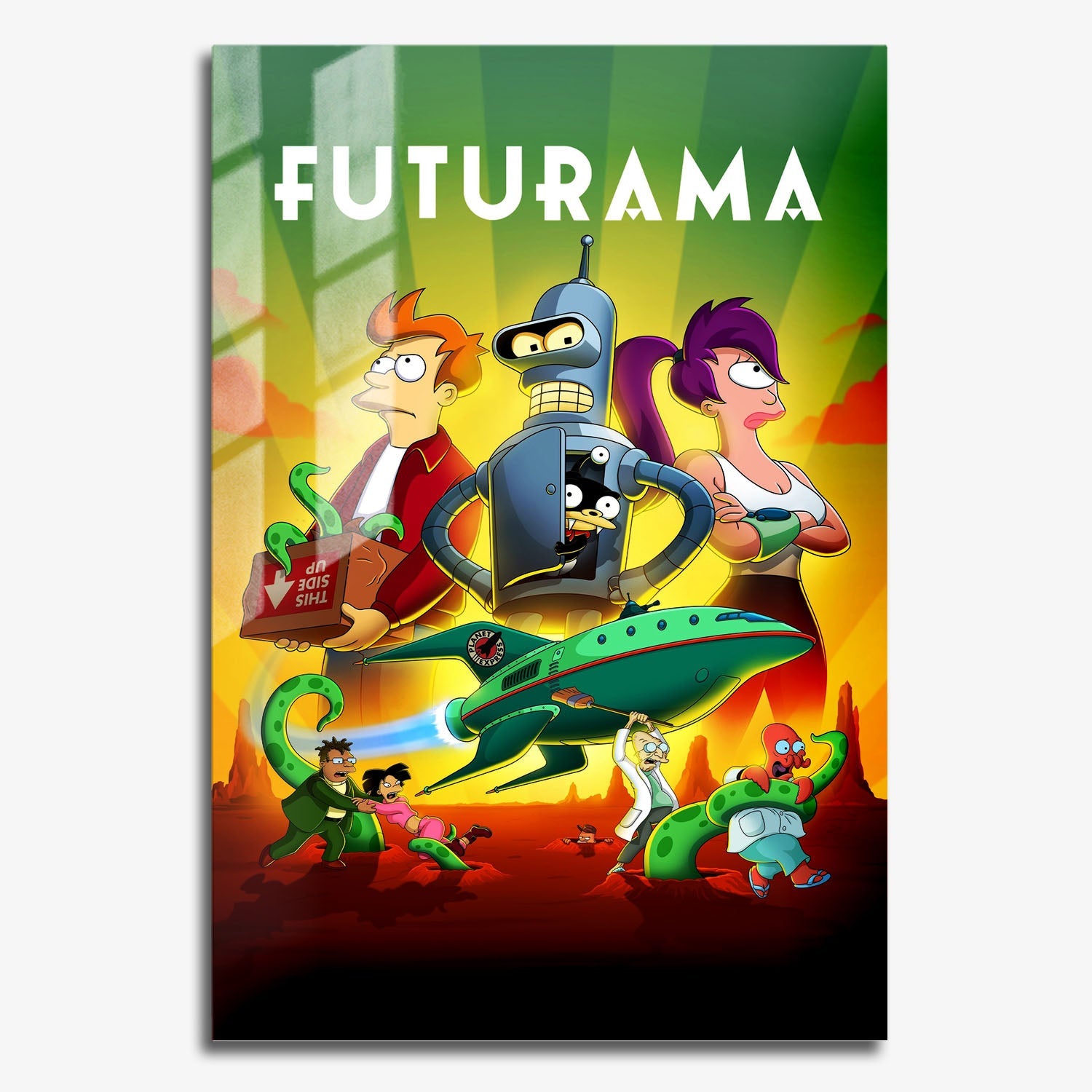 Flex Designs Metal Poster Futurama 11 x 17" Home Goods - TV Show 1999 TV Show Metal Poster